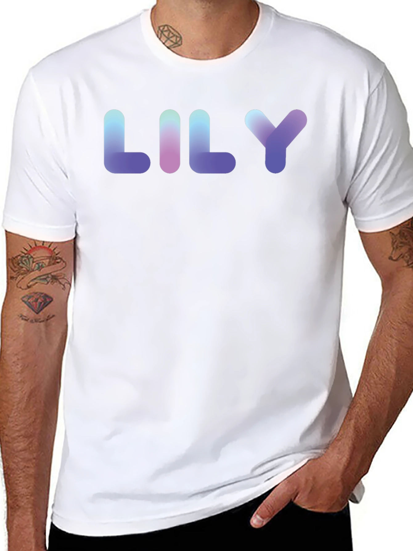 LILY Gradient Text Black T-Shirt
