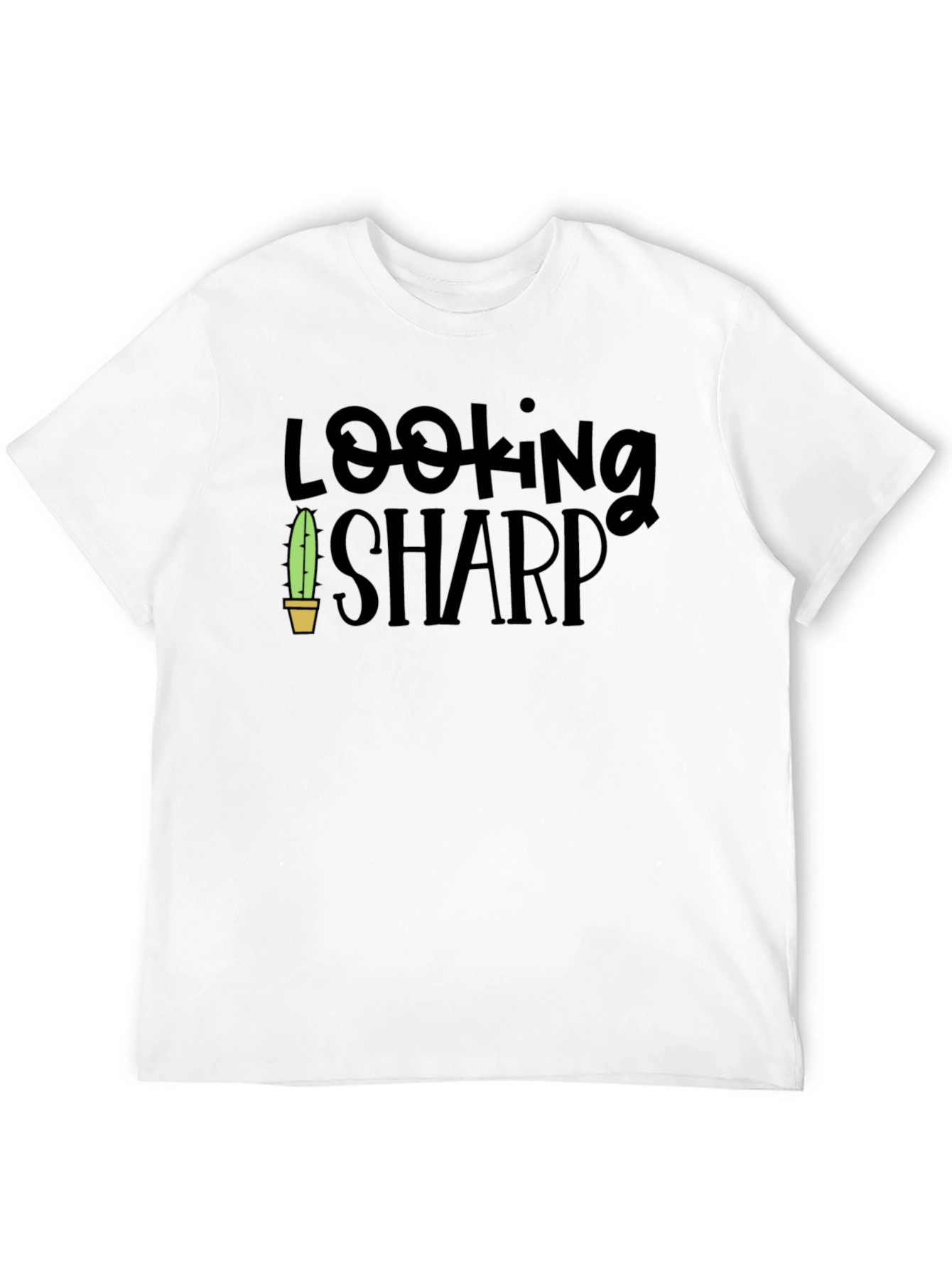 Looking Sharp Cactus Graphic Tee - Black Cotton Blend