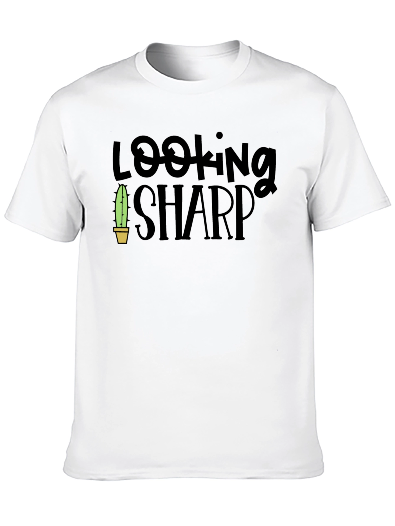 Looking Sharp Cactus Graphic Tee - Black Cotton Blend
