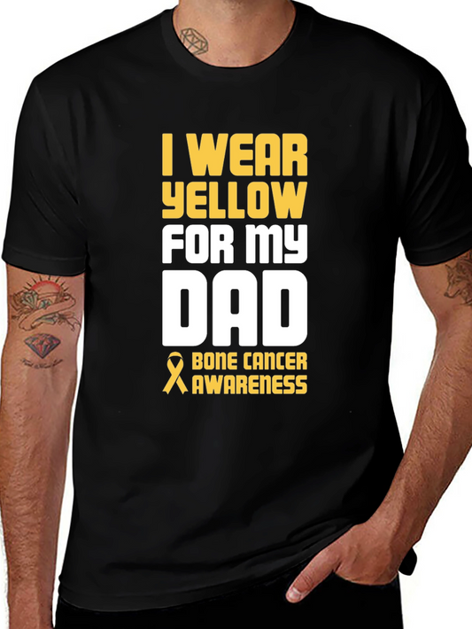 I Wear Yellow For My Dad Bone Cancer Awareness T-Shirt
