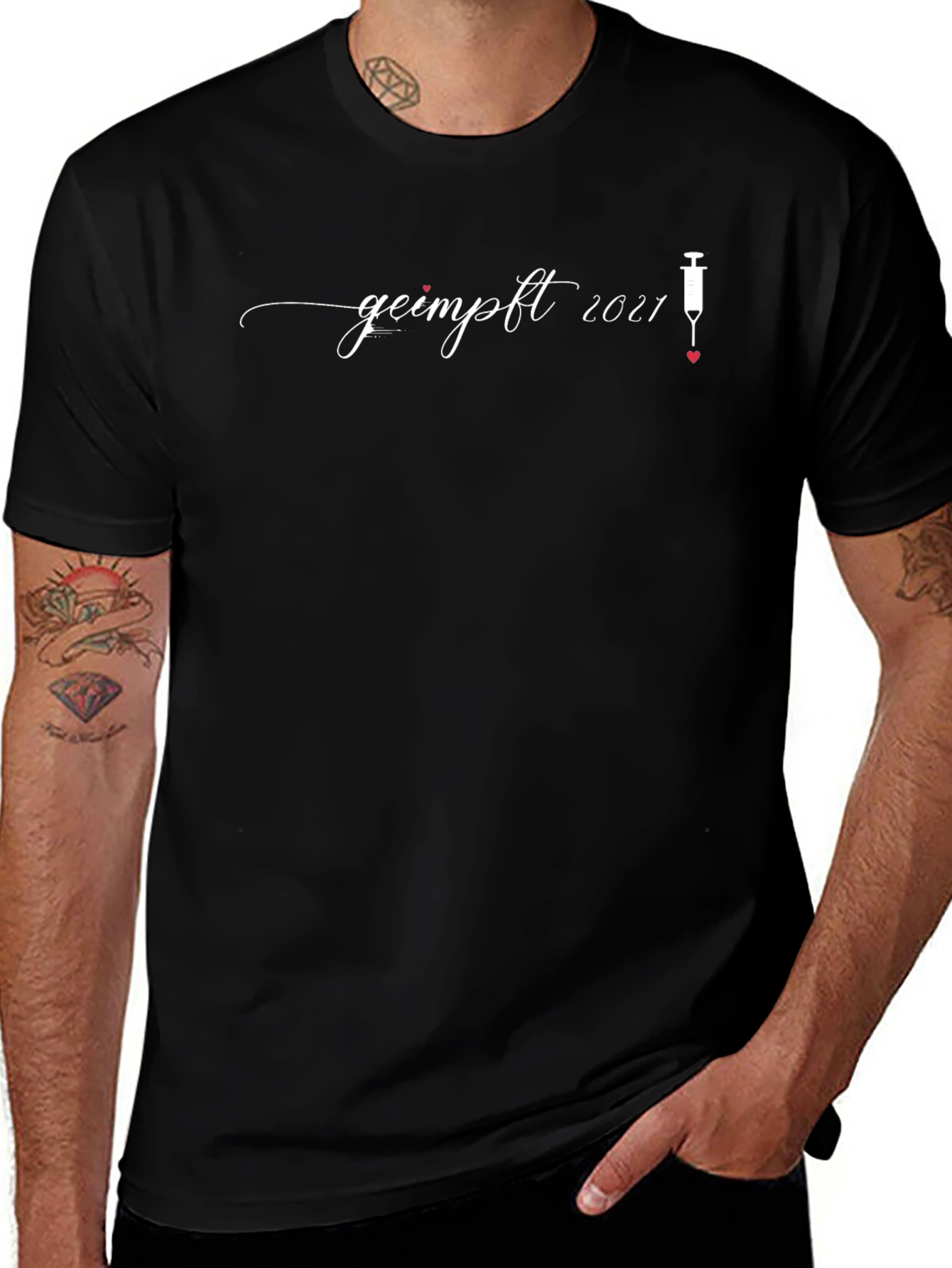 Vaccinated 2021 Tee - Novelty Graphic T-Shirt