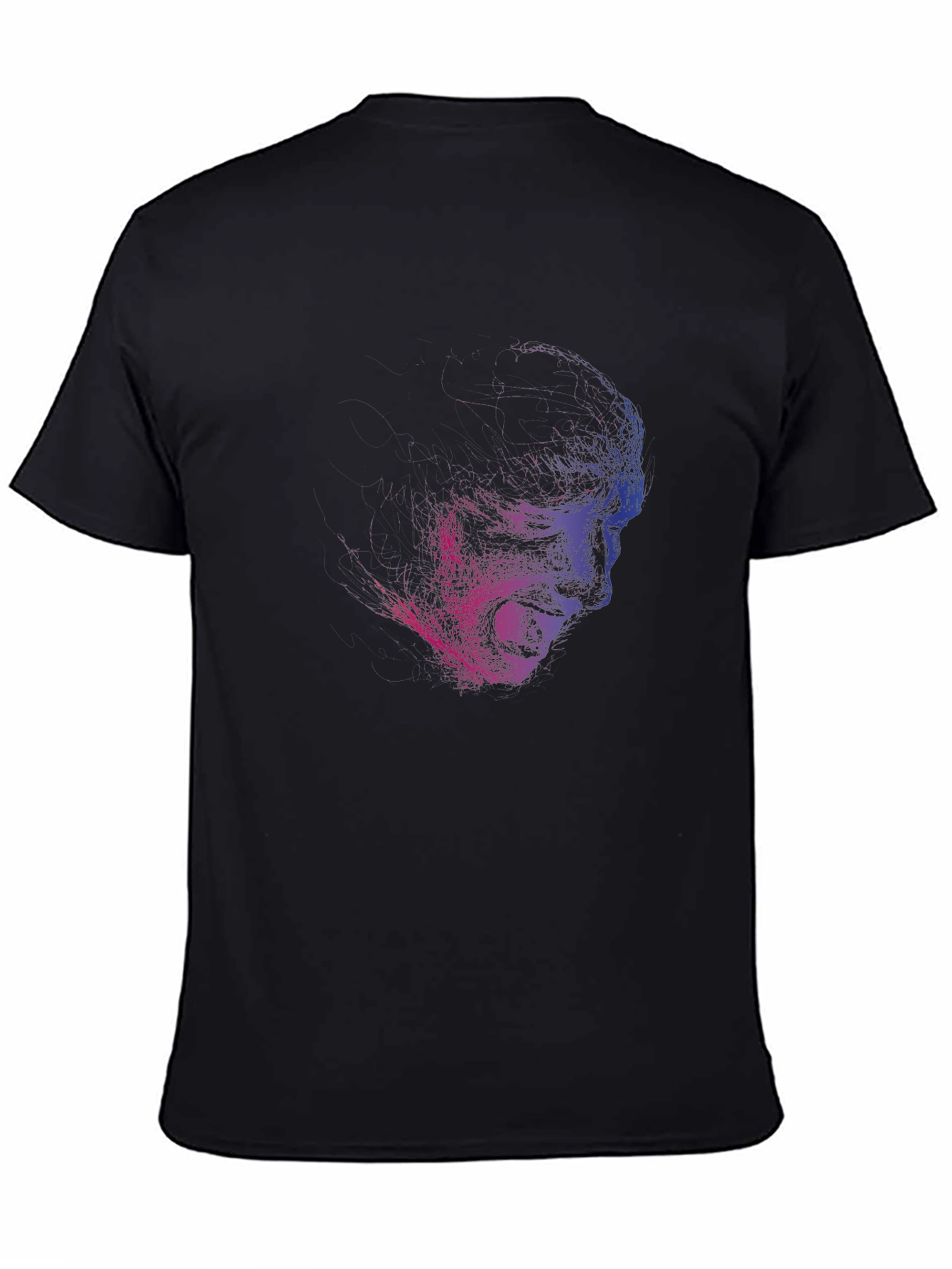 Edgy Screaming Face Graphic Black T-Shirt