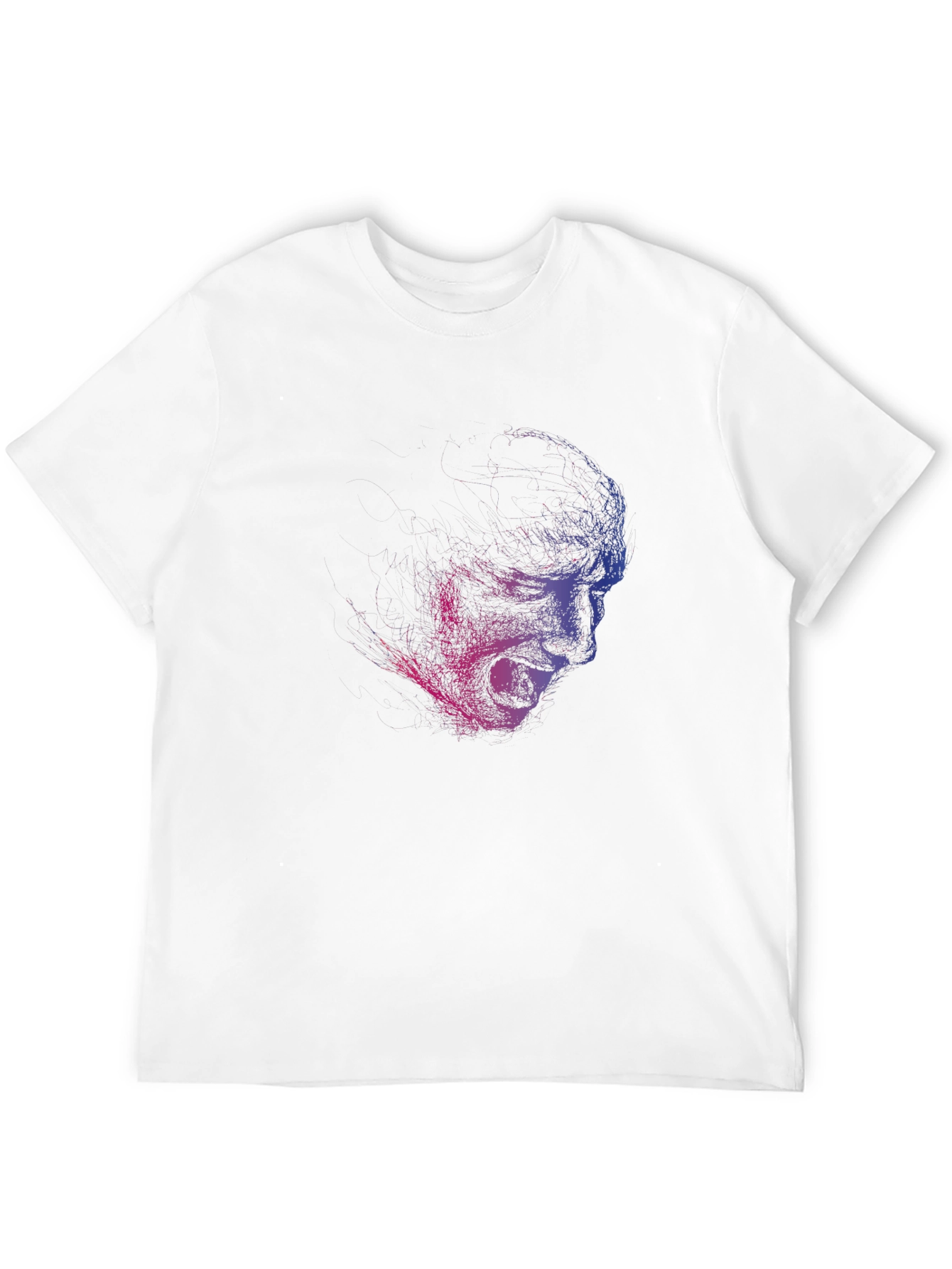 Edgy Screaming Face Graphic Black T-Shirt