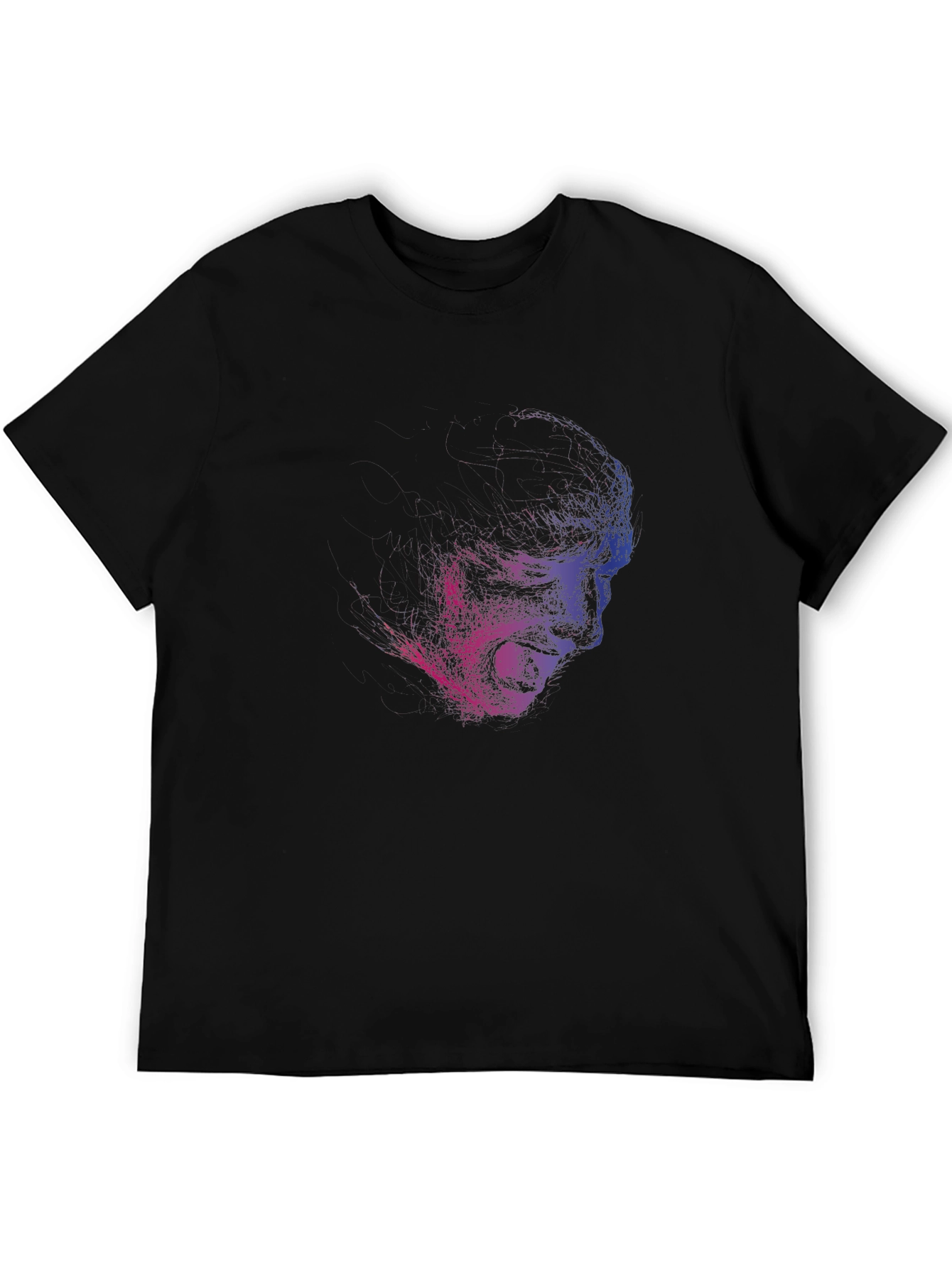 Edgy Screaming Face Graphic Black T-Shirt
