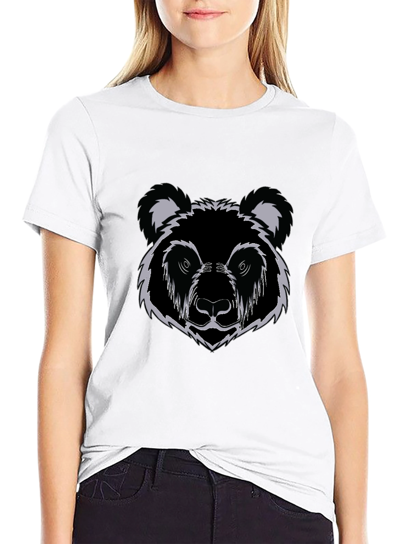 Black Bear Graphic Print T-Shirt