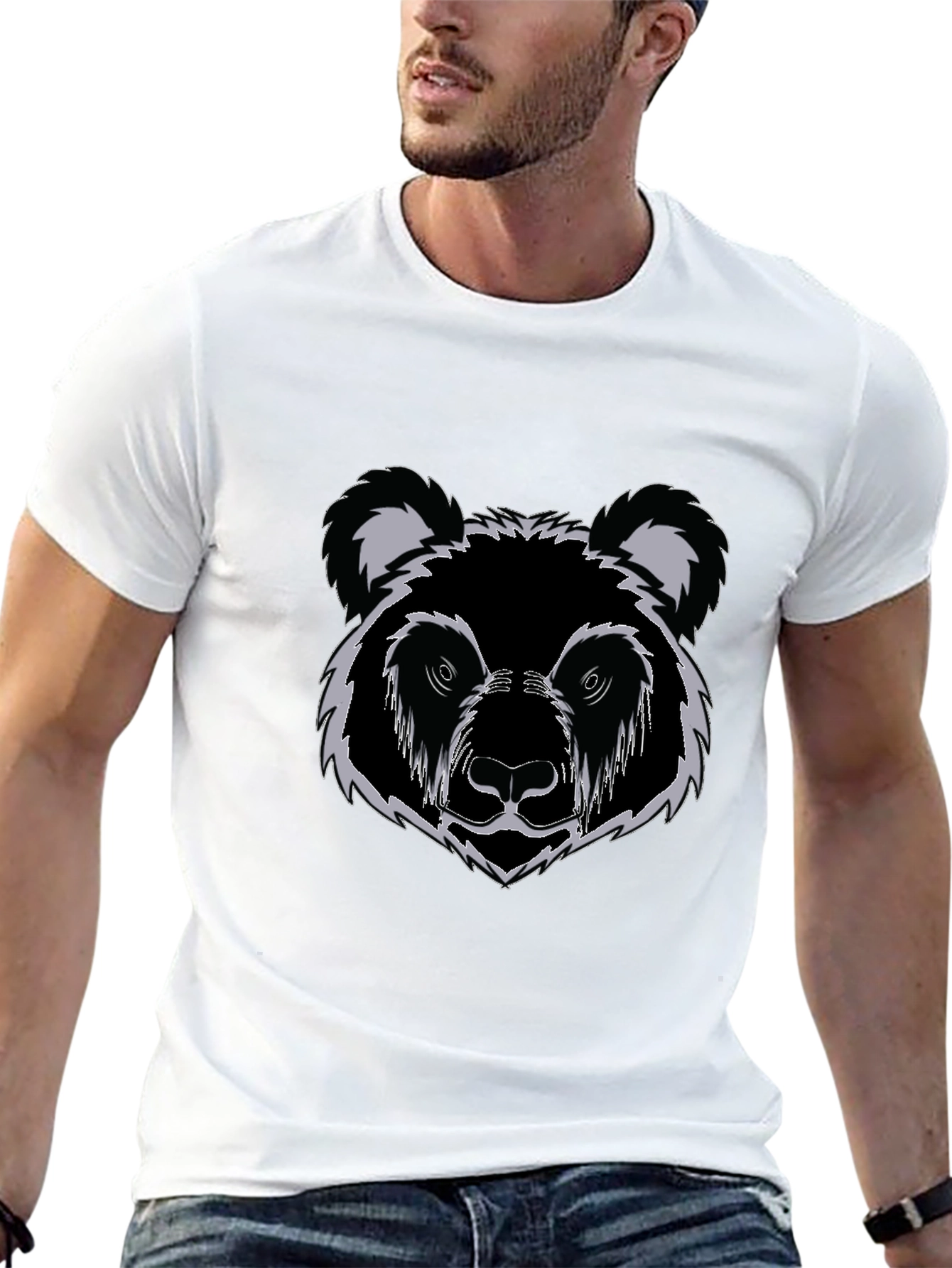 Black Bear Graphic Print T-Shirt
