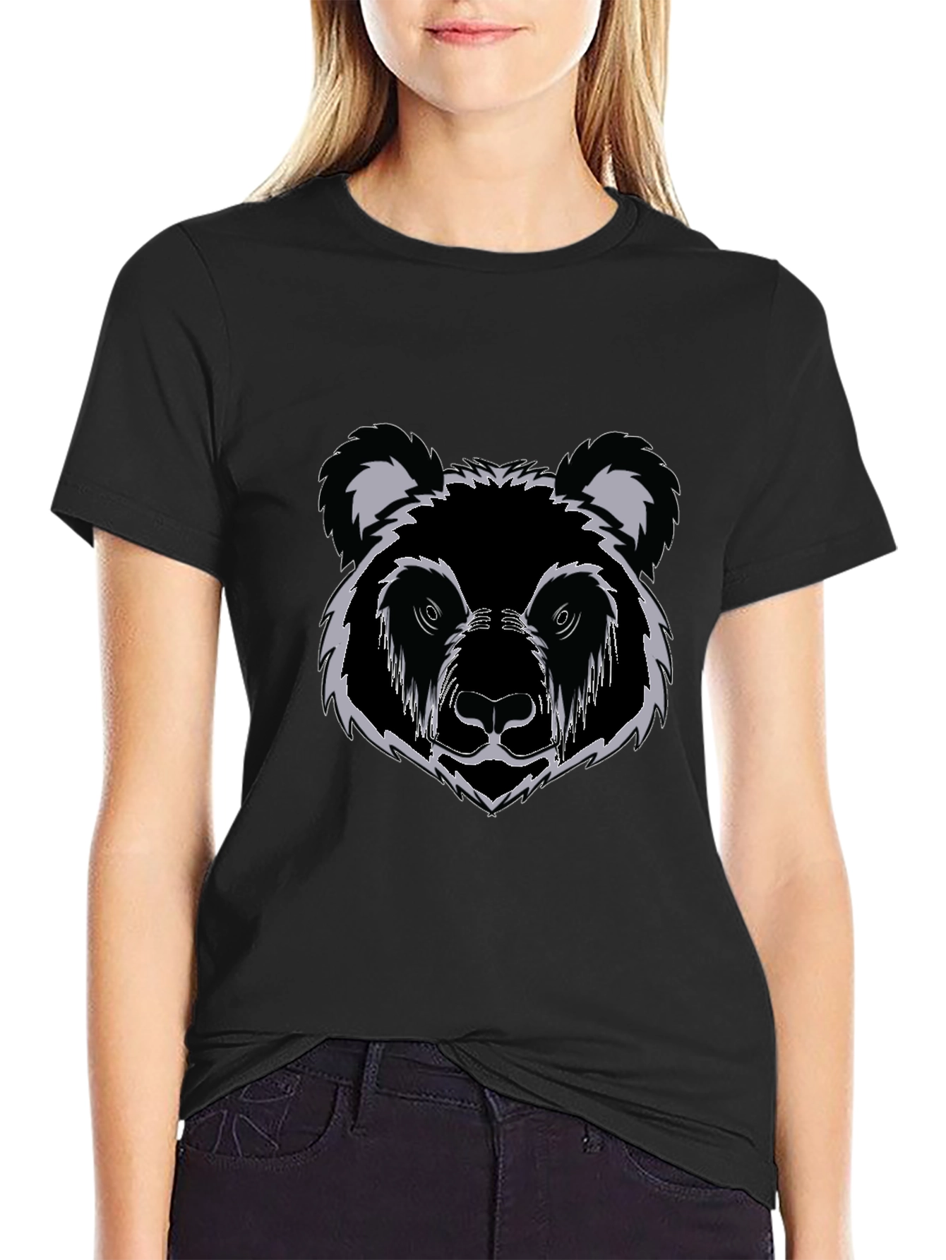 Black Bear Graphic Print T-Shirt