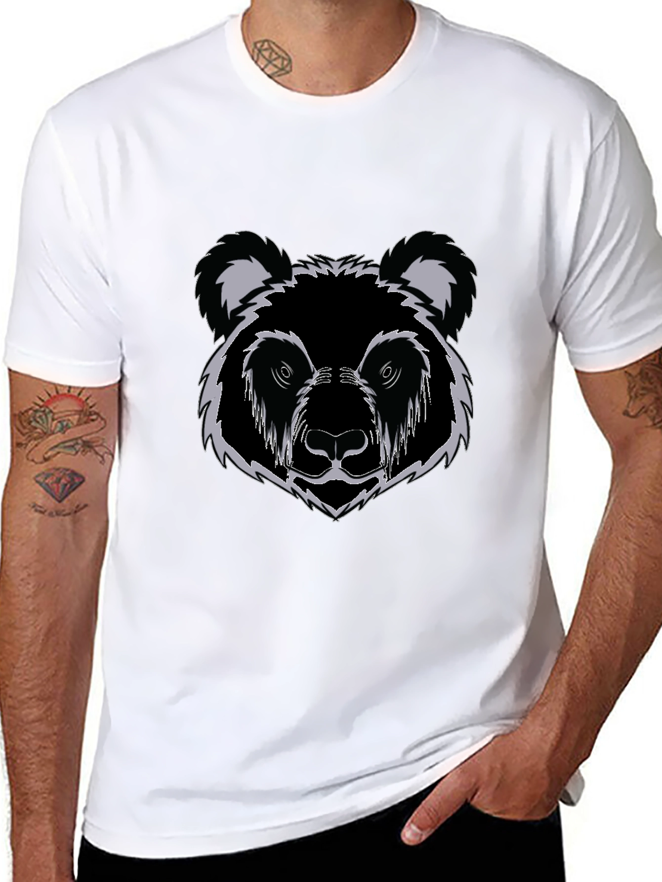 Black Bear Graphic Print T-Shirt