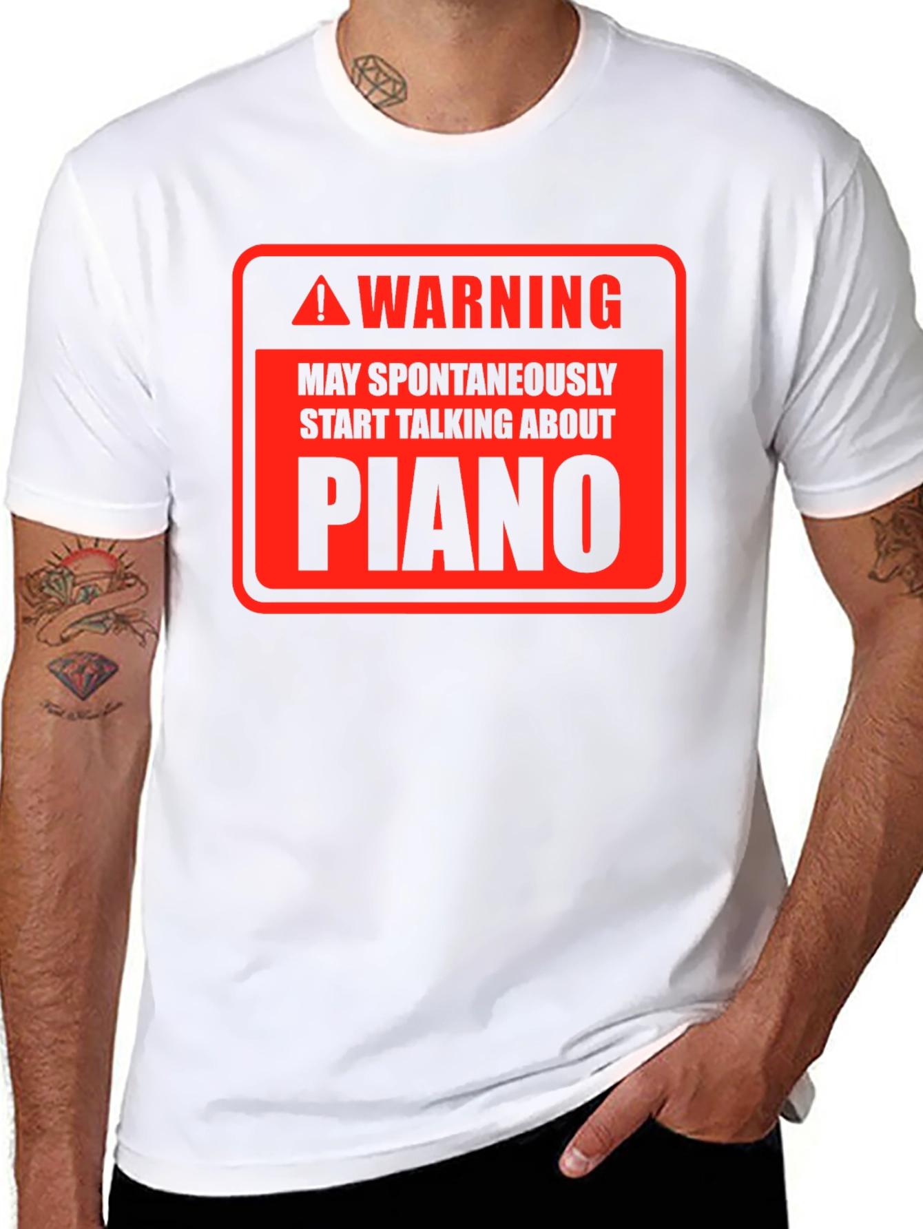 Warning Piano T-Shirt - Spontaneous Musicality