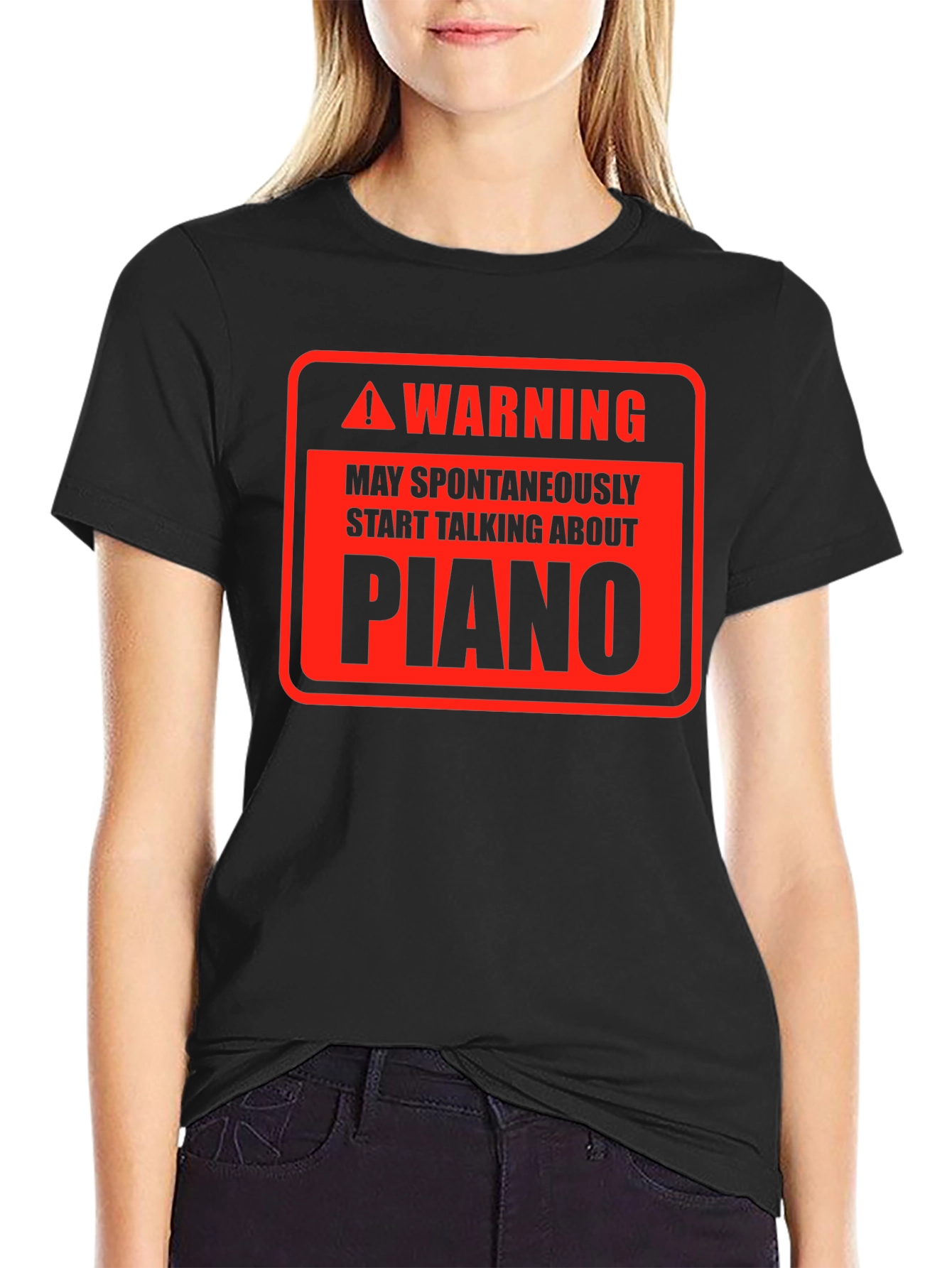 Warning Piano T-Shirt - Spontaneous Musicality