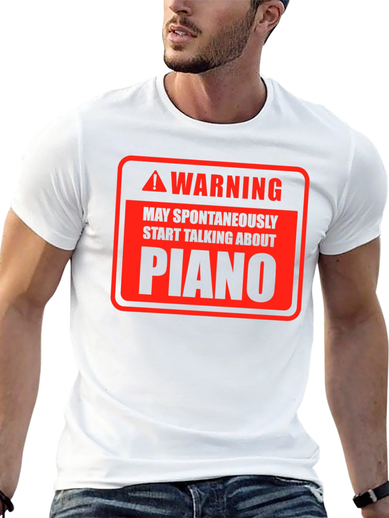 Warning Piano T-Shirt - Spontaneous Musicality