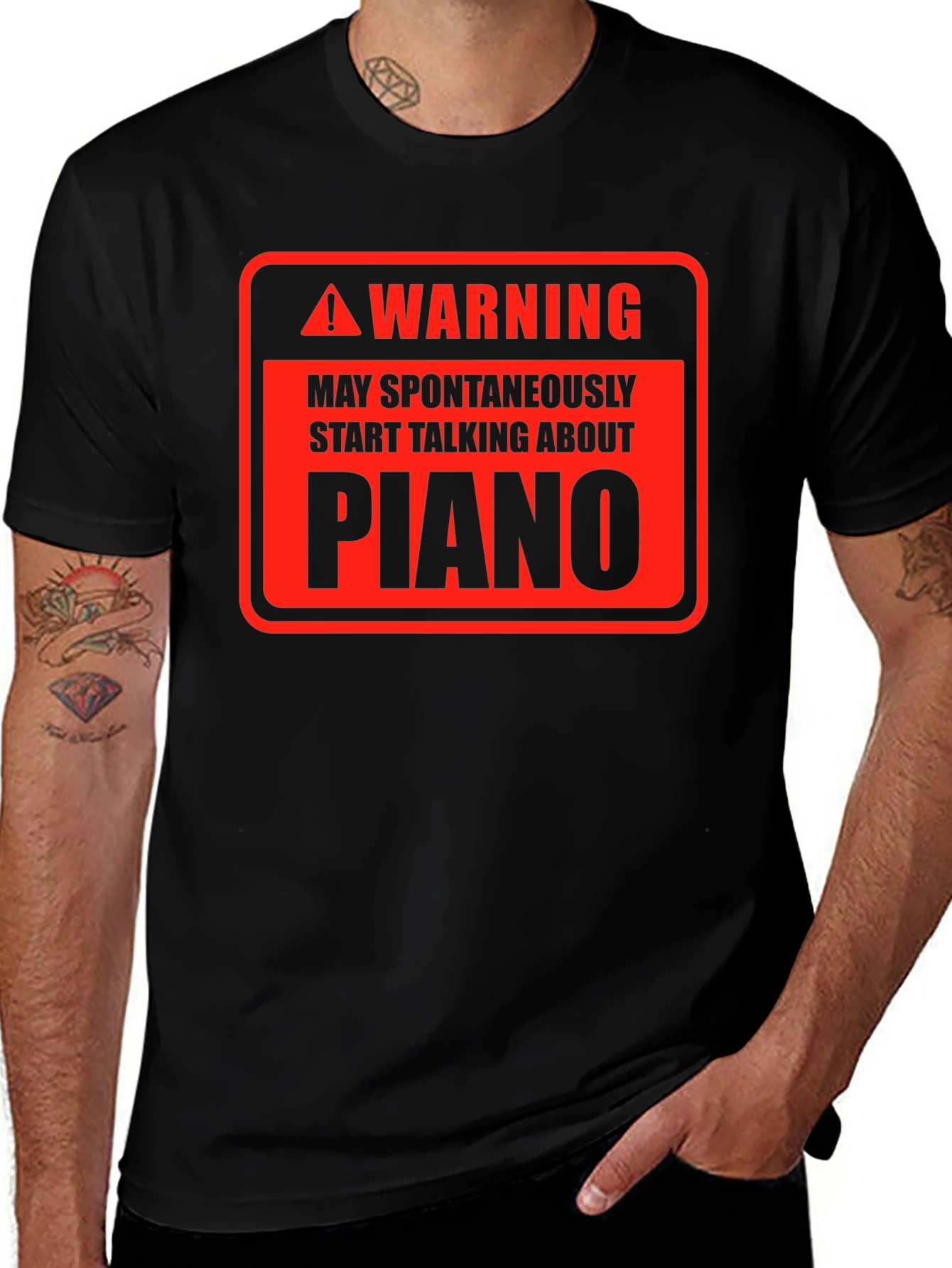 Warning Piano T-Shirt - Spontaneous Musicality