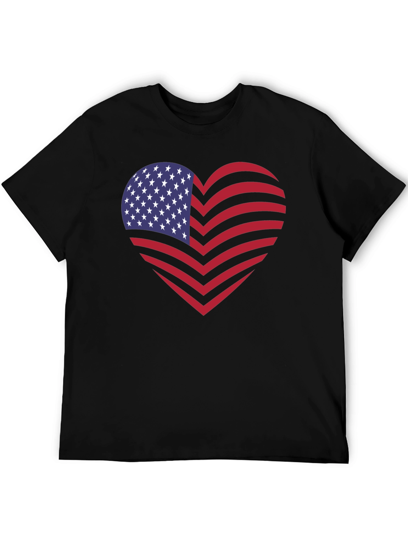 American Flag Heart Graphic Tee - Patriotic Style