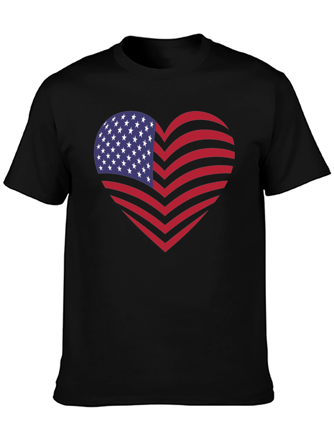American Flag Heart Graphic Tee - Patriotic Style