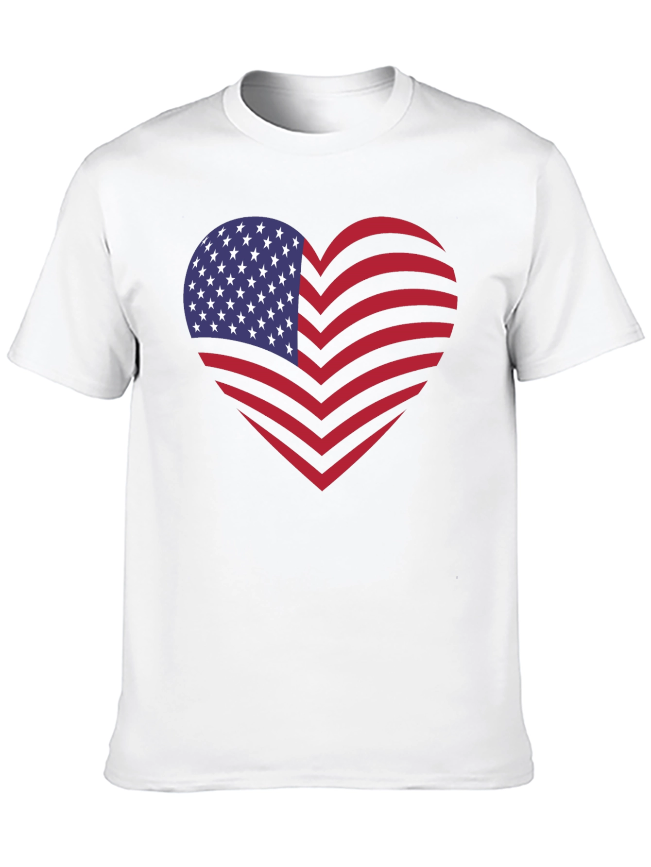 American Flag Heart Graphic Tee - Patriotic Style