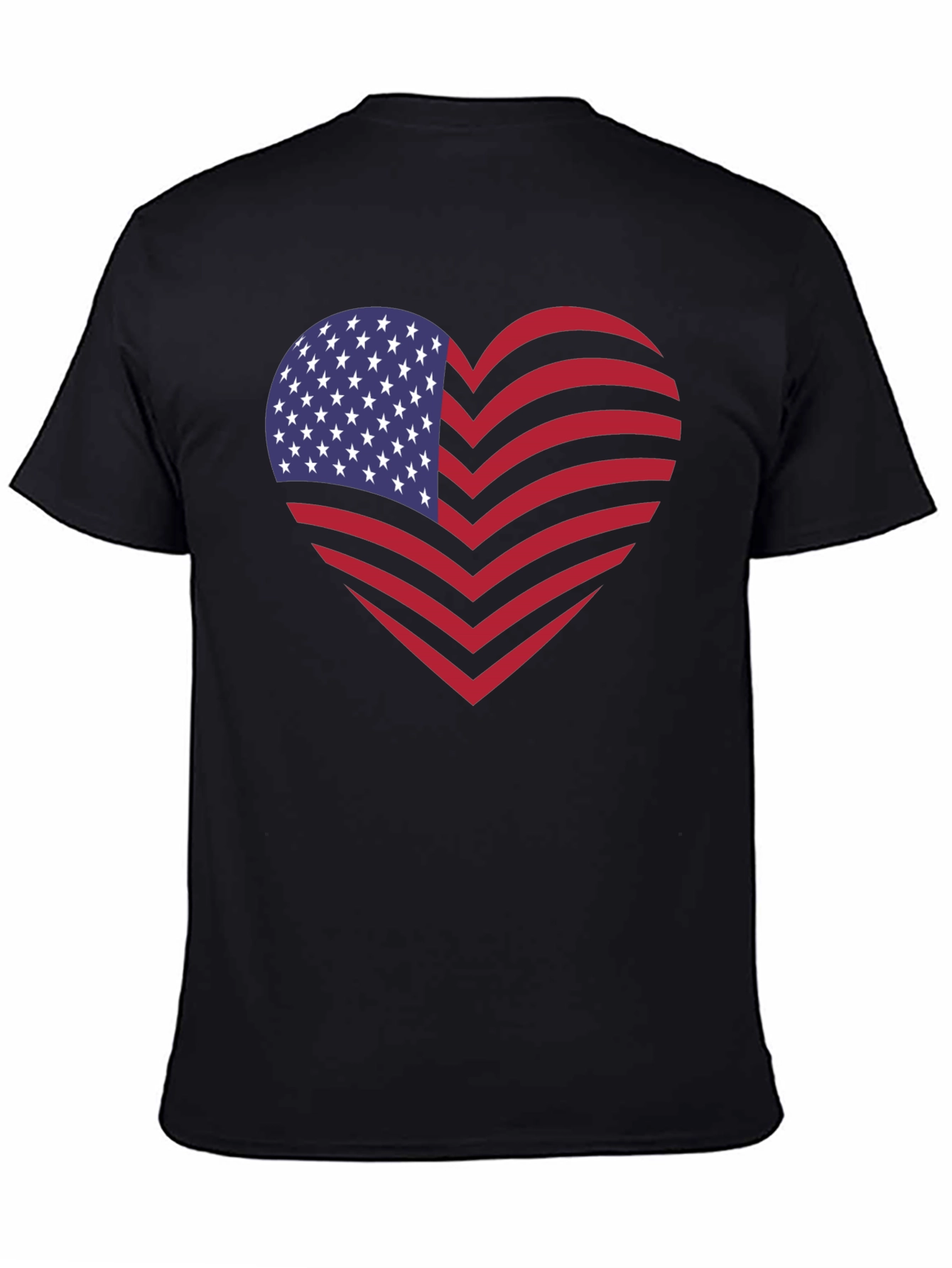 American Flag Heart Graphic Tee - Patriotic Style