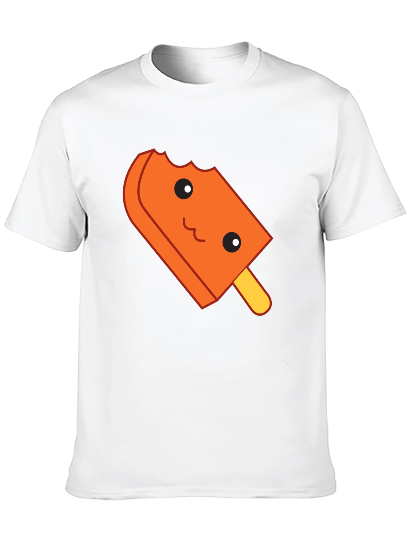 Cute Orange Popsicle Graphic T-Shirt - Black