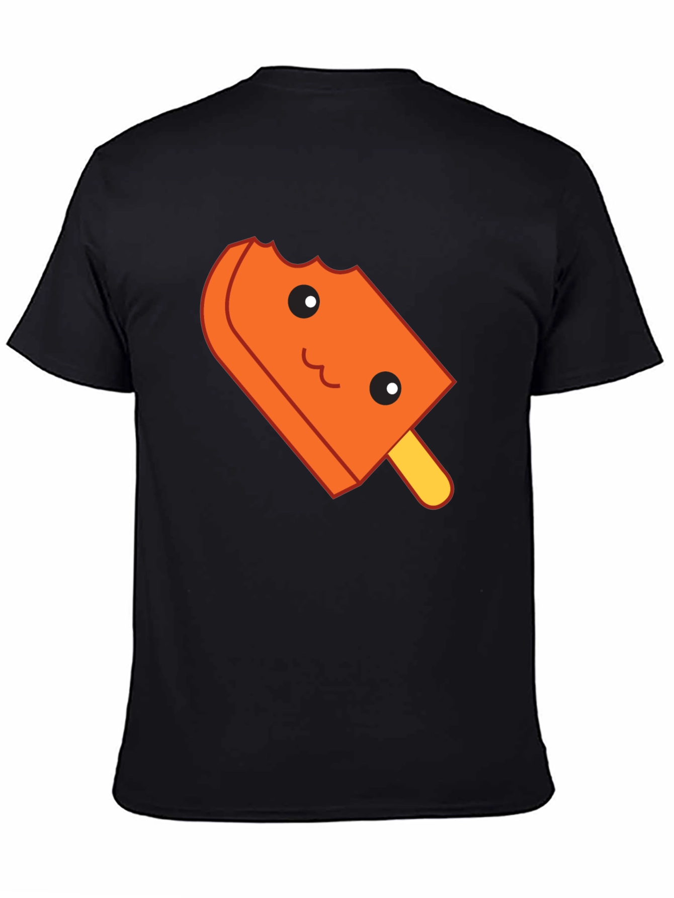 Cute Orange Popsicle Graphic T-Shirt - Black