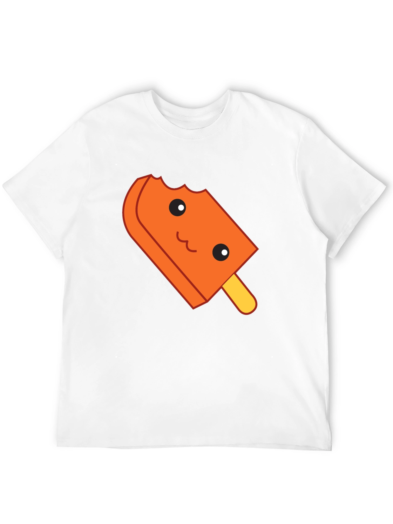 Cute Orange Popsicle Graphic T-Shirt - Black