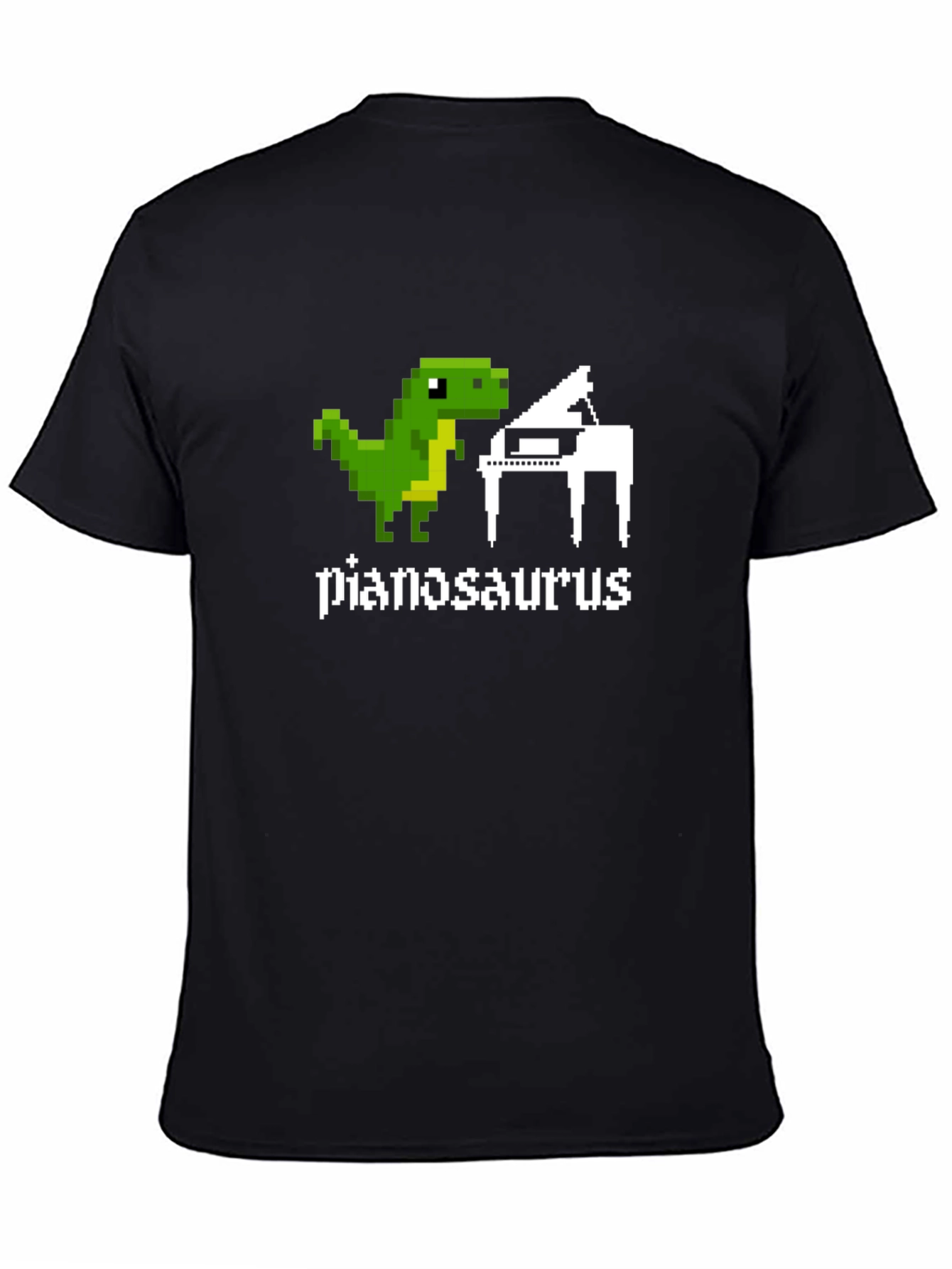Pianosaurus Funny Dinosaur Pixel Art T-Shirt