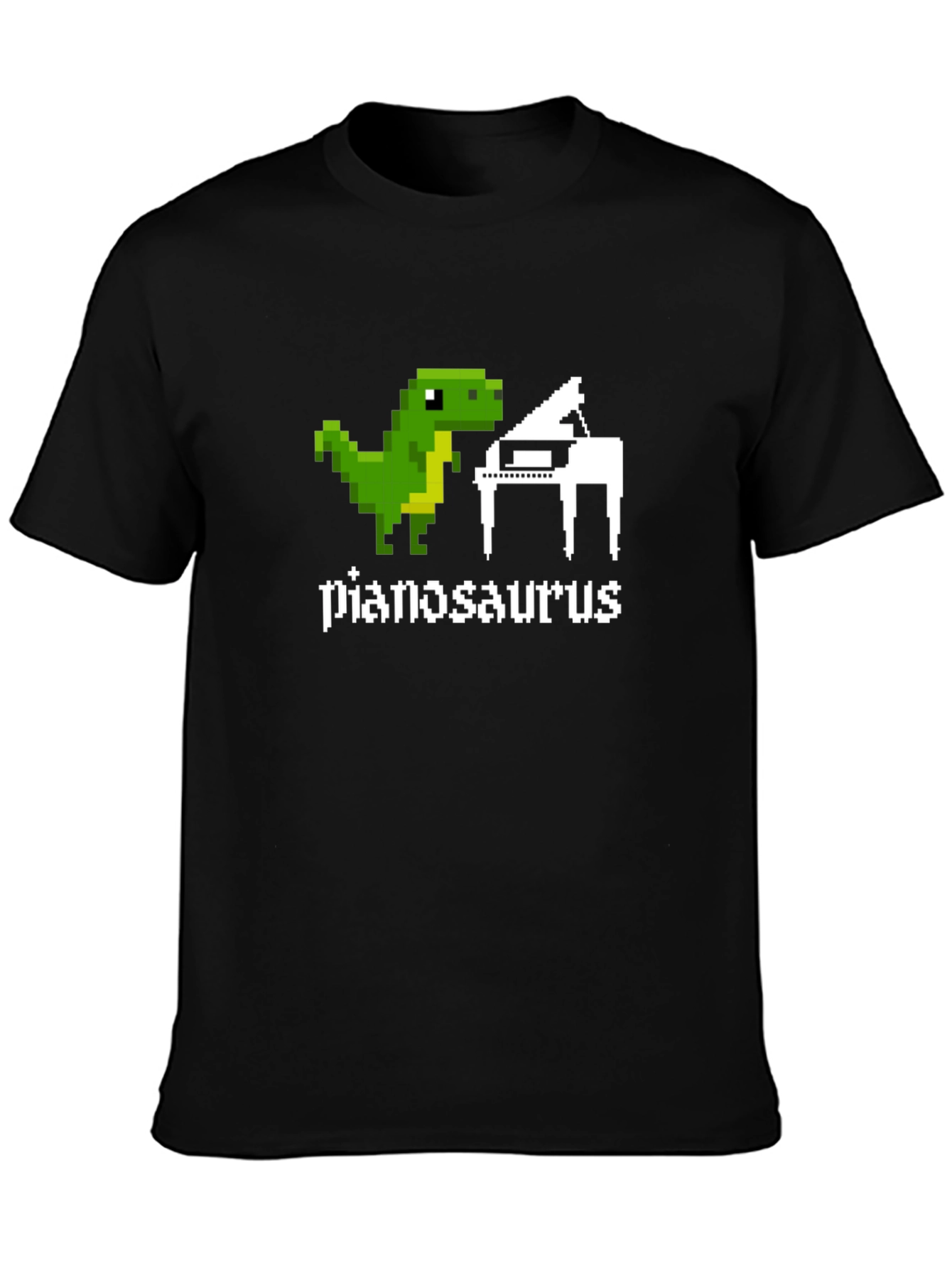 Pianosaurus Funny Dinosaur Pixel Art T-Shirt
