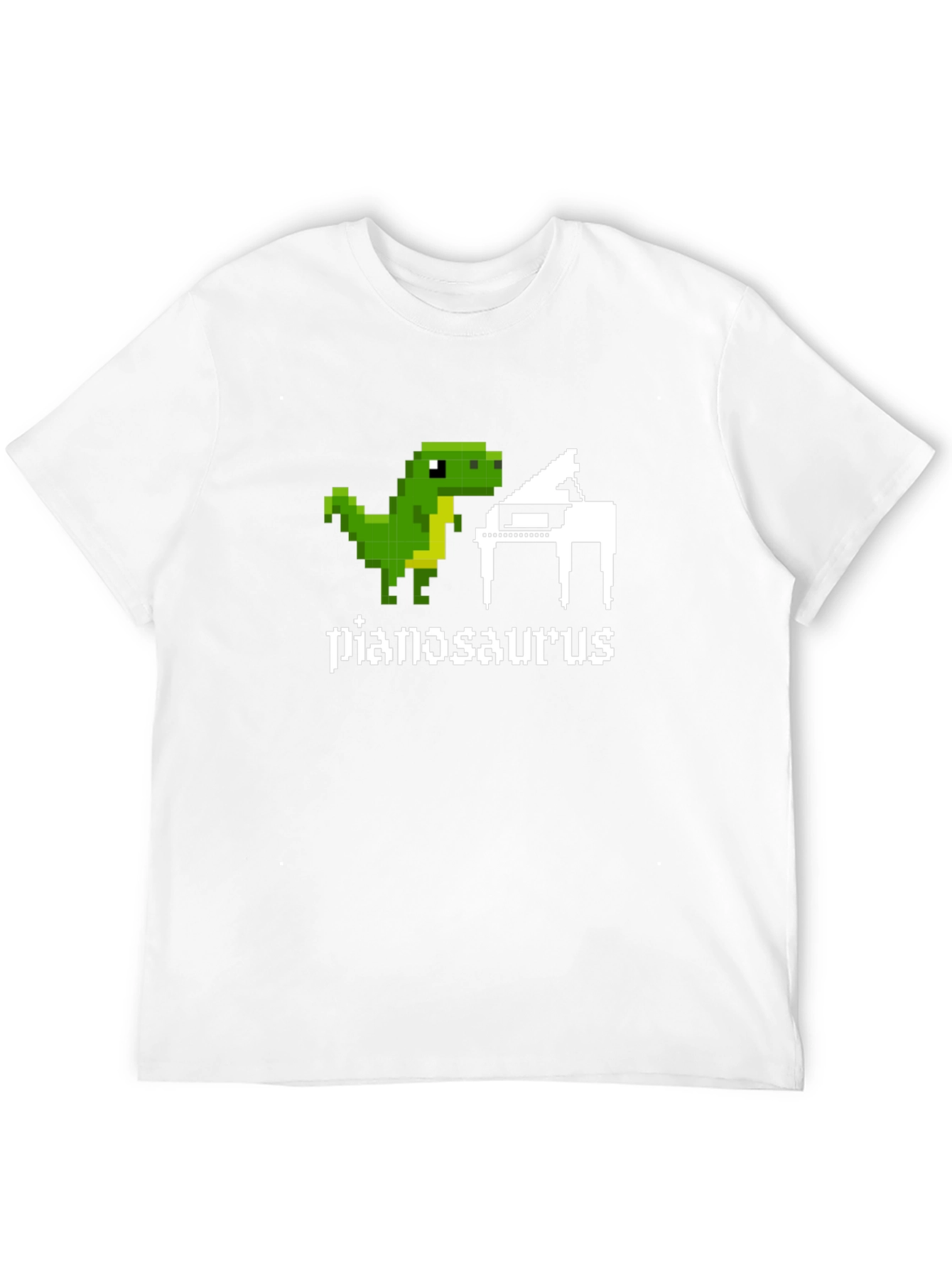 Pianosaurus Funny Dinosaur Pixel Art T-Shirt