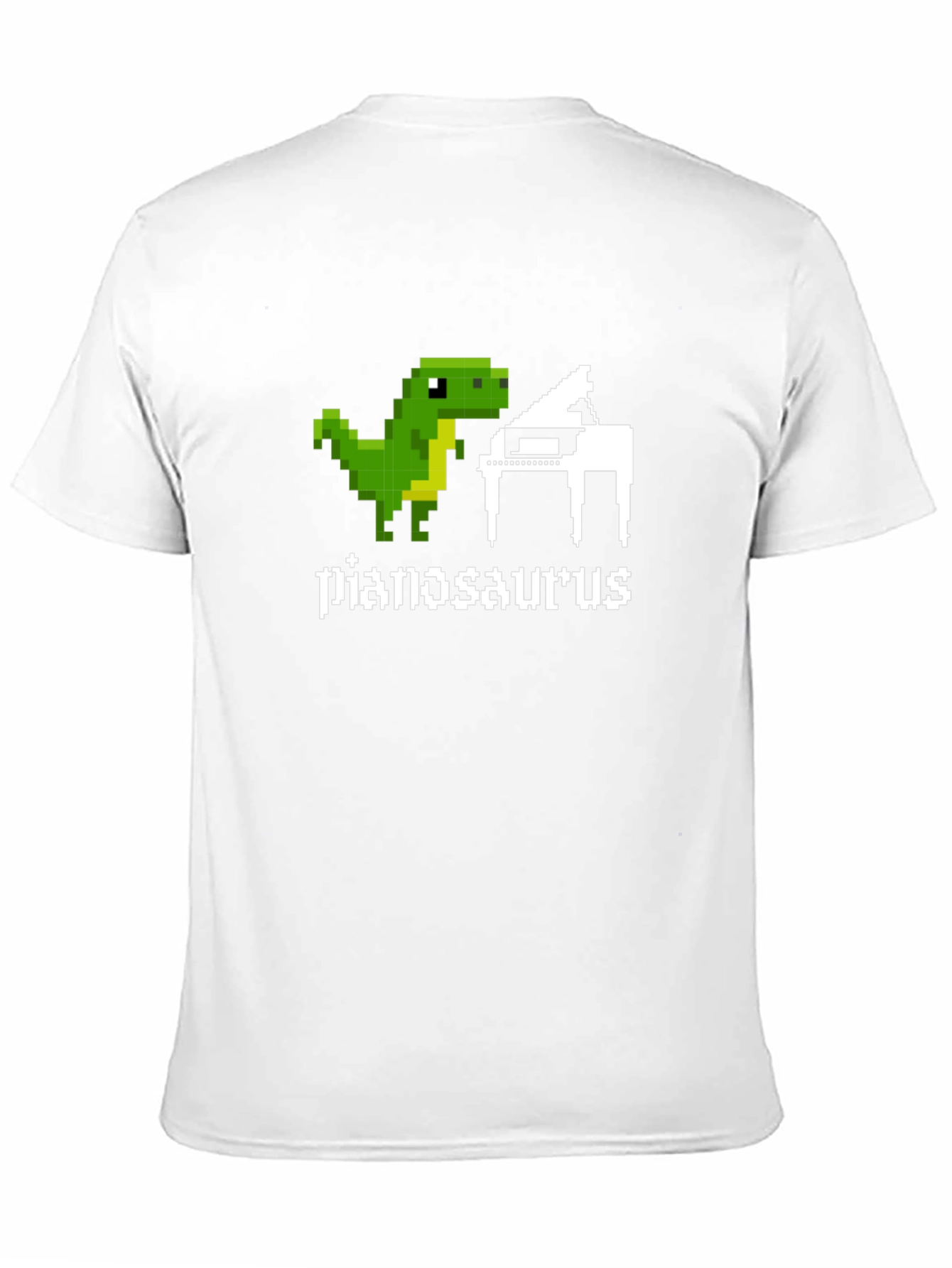 Pianosaurus Funny Dinosaur Pixel Art T-Shirt