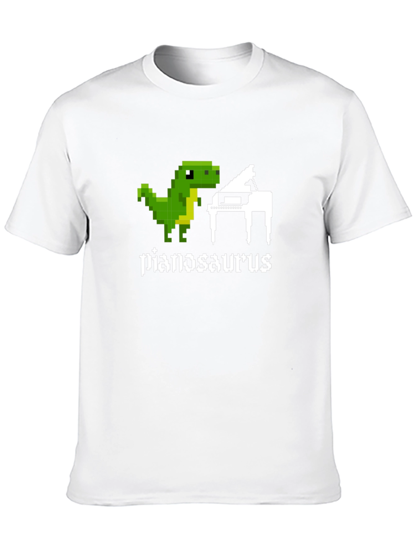 Pianosaurus Funny Dinosaur Pixel Art T-Shirt