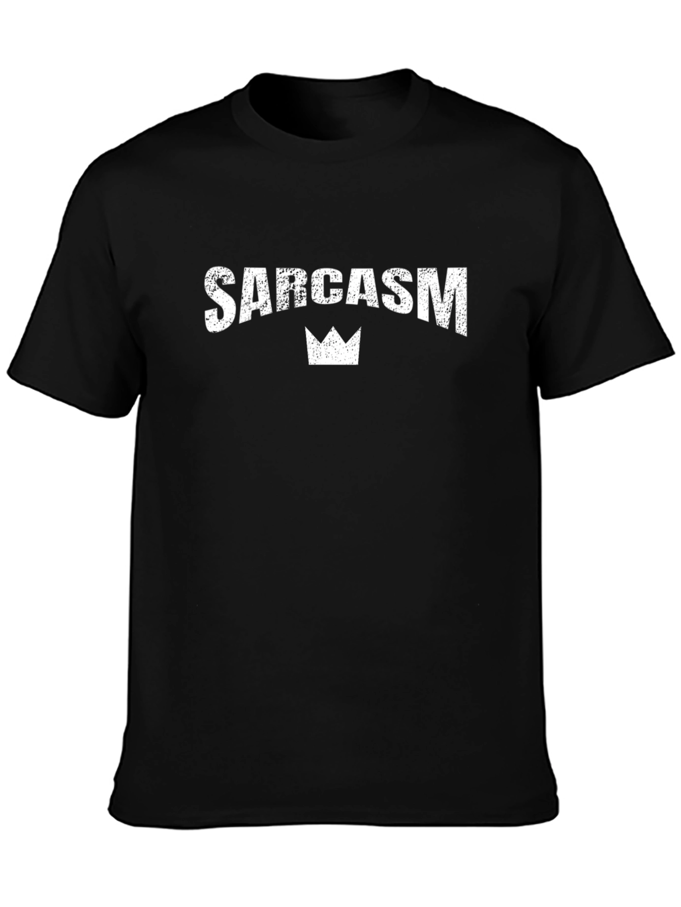 Sarcasm Crown Graphic Tee - Black Casual T-Shirt