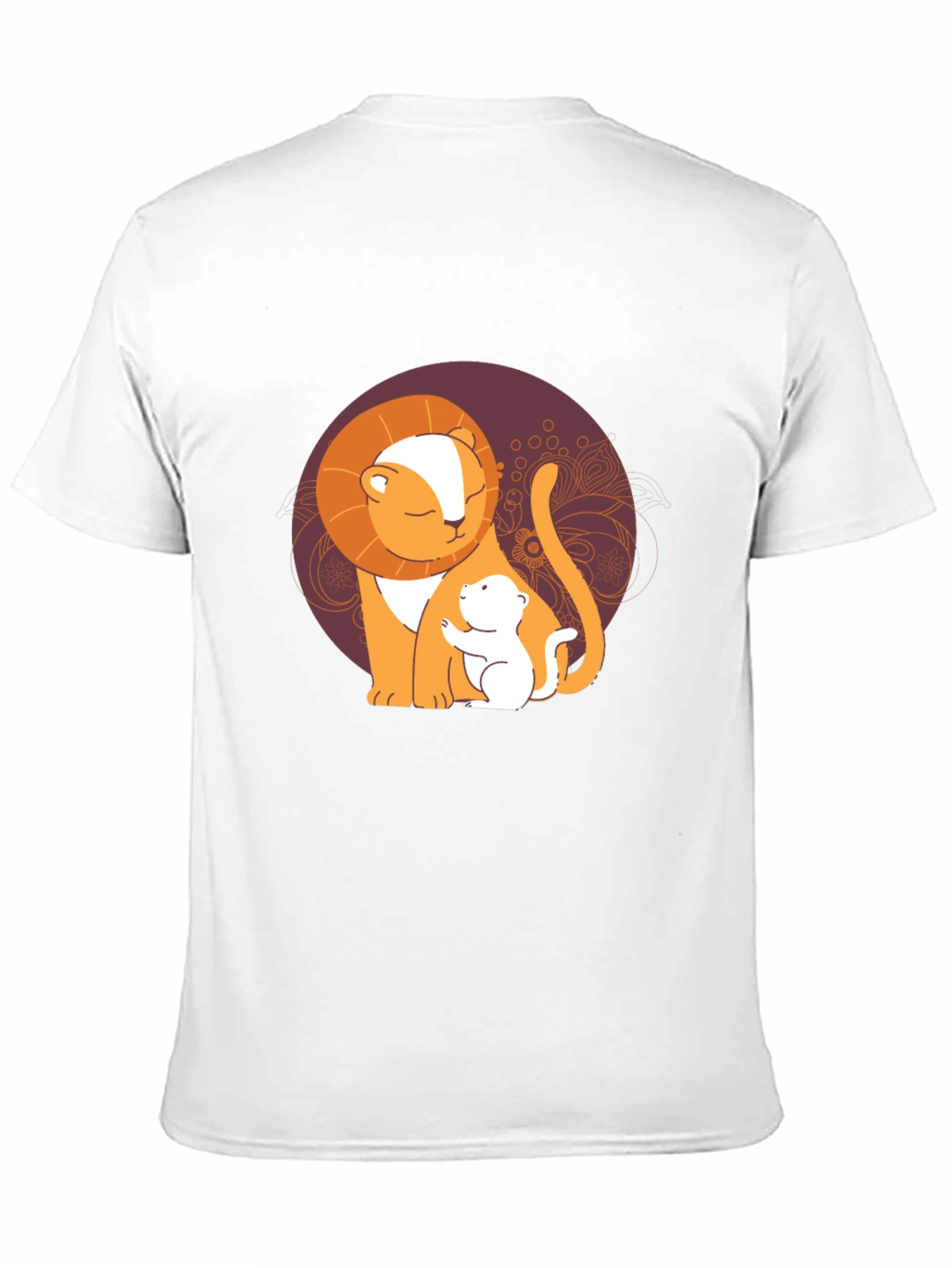 Lion and Cub Graphic Tee - Black Casual T-Shirt