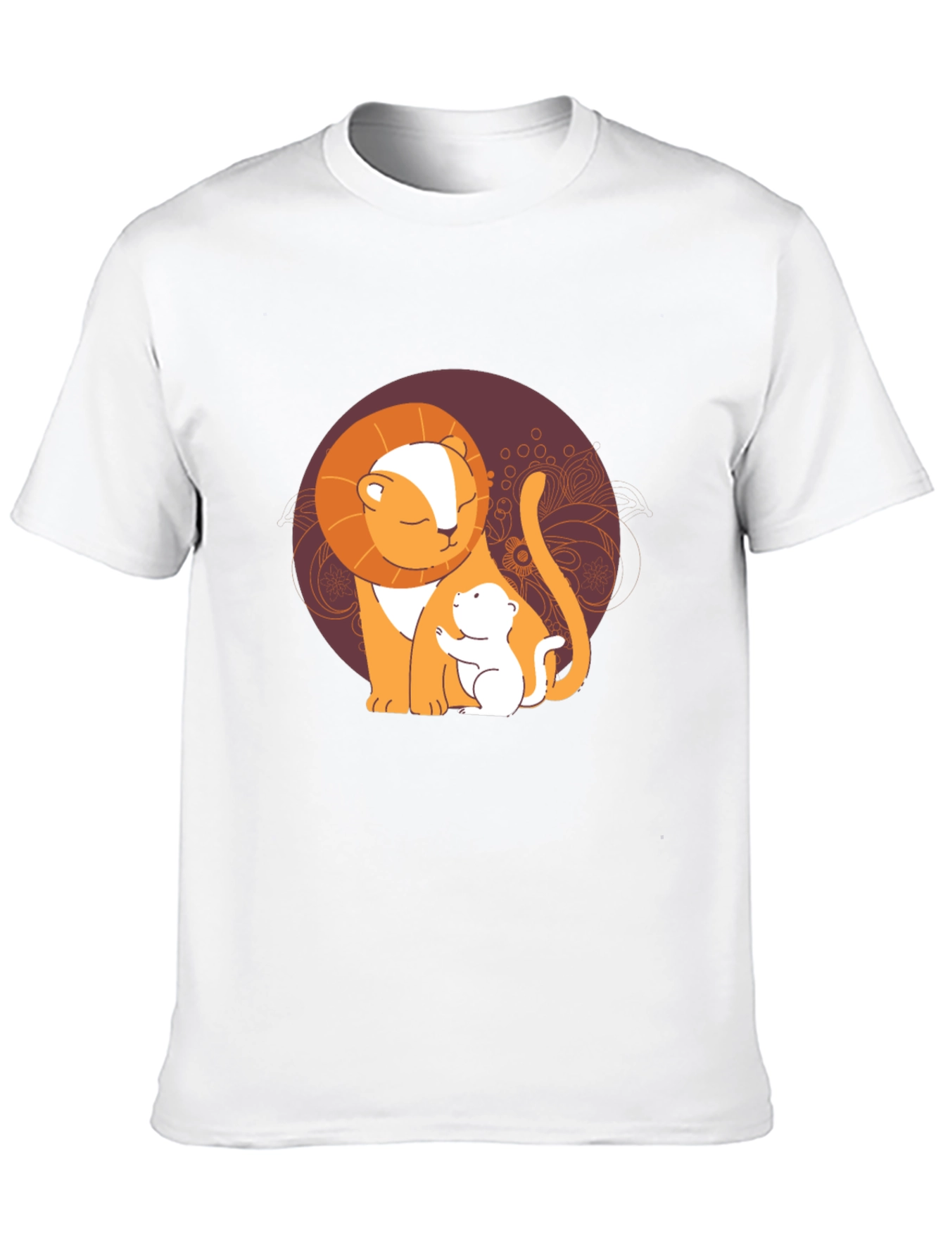 Lion and Cub Graphic Tee - Black Casual T-Shirt