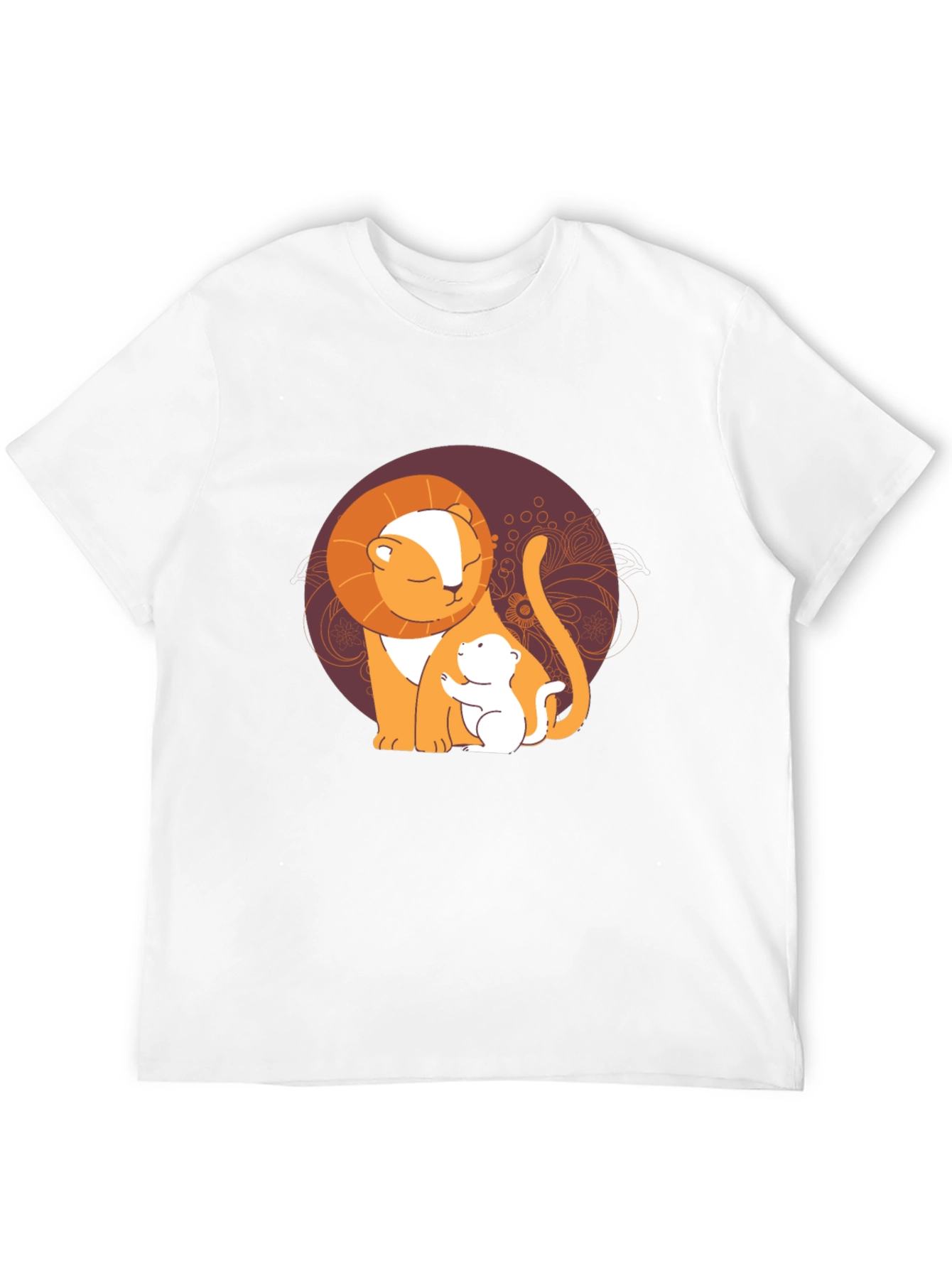 Lion and Cub Graphic Tee - Black Casual T-Shirt