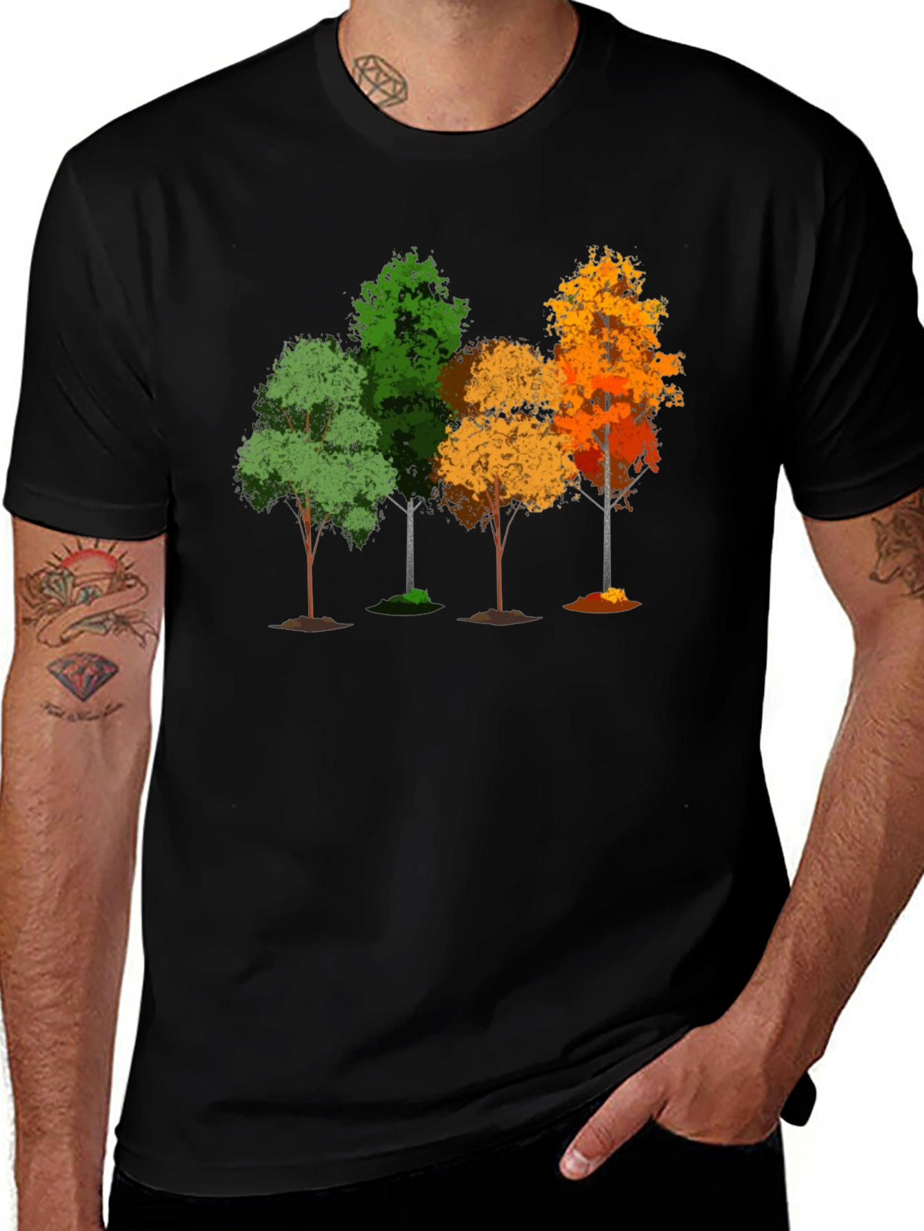 Autumn Trees Graphic Tee - Nature Lovers Shirt