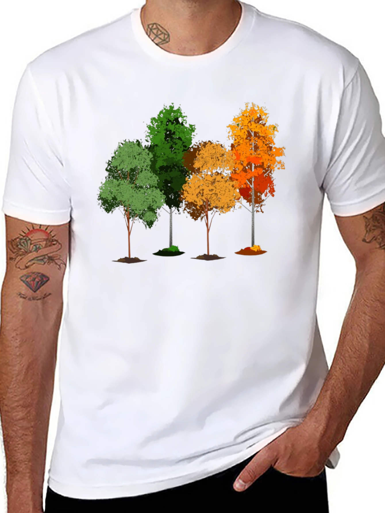 Autumn Trees Graphic Tee - Nature Lovers Shirt