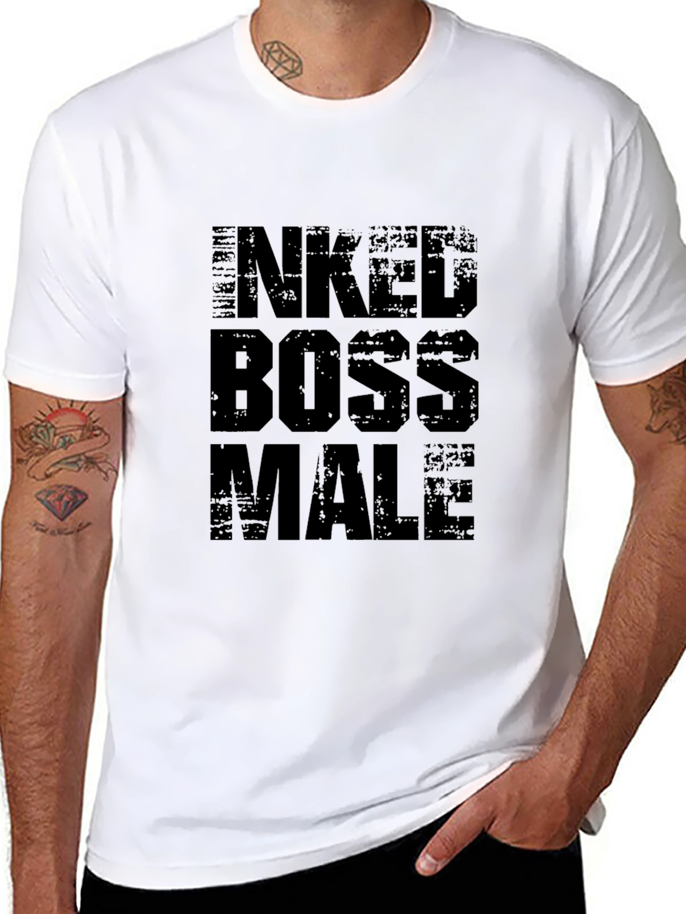 Inked Boss Male Black Graphic Tee