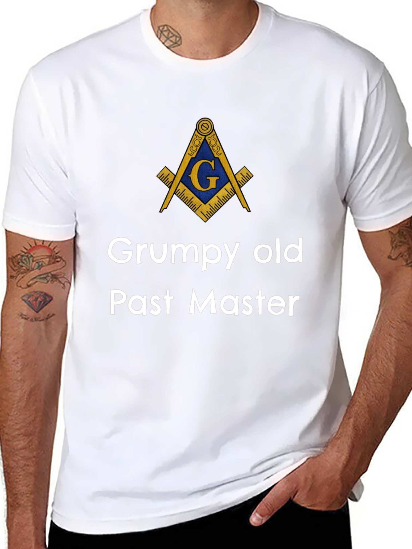 Grumpy Old Past Master T-Shirt Masonic Square & Compass