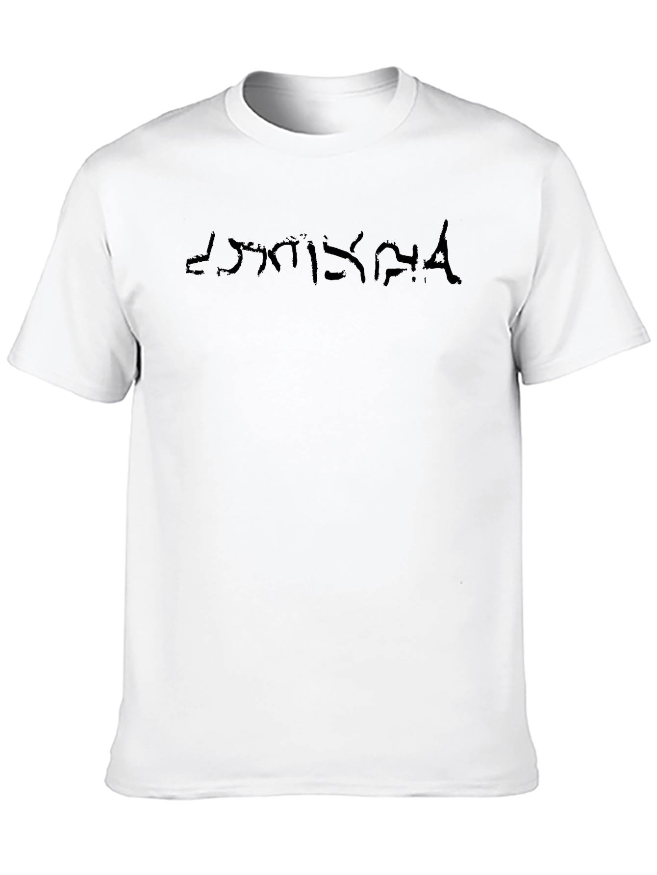 Mens Black T-Shirt with Dark Script