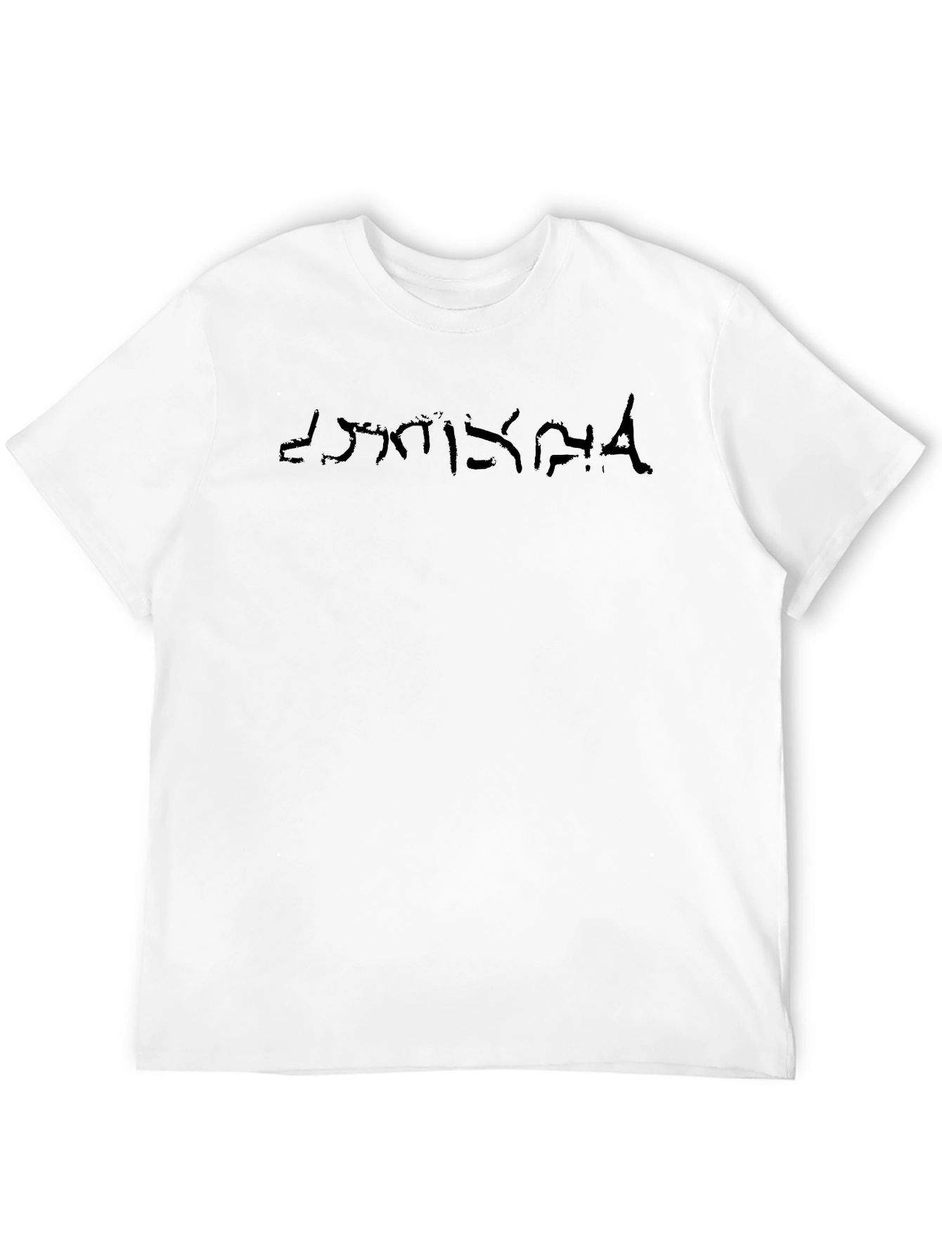 Mens Black T-Shirt with Dark Script