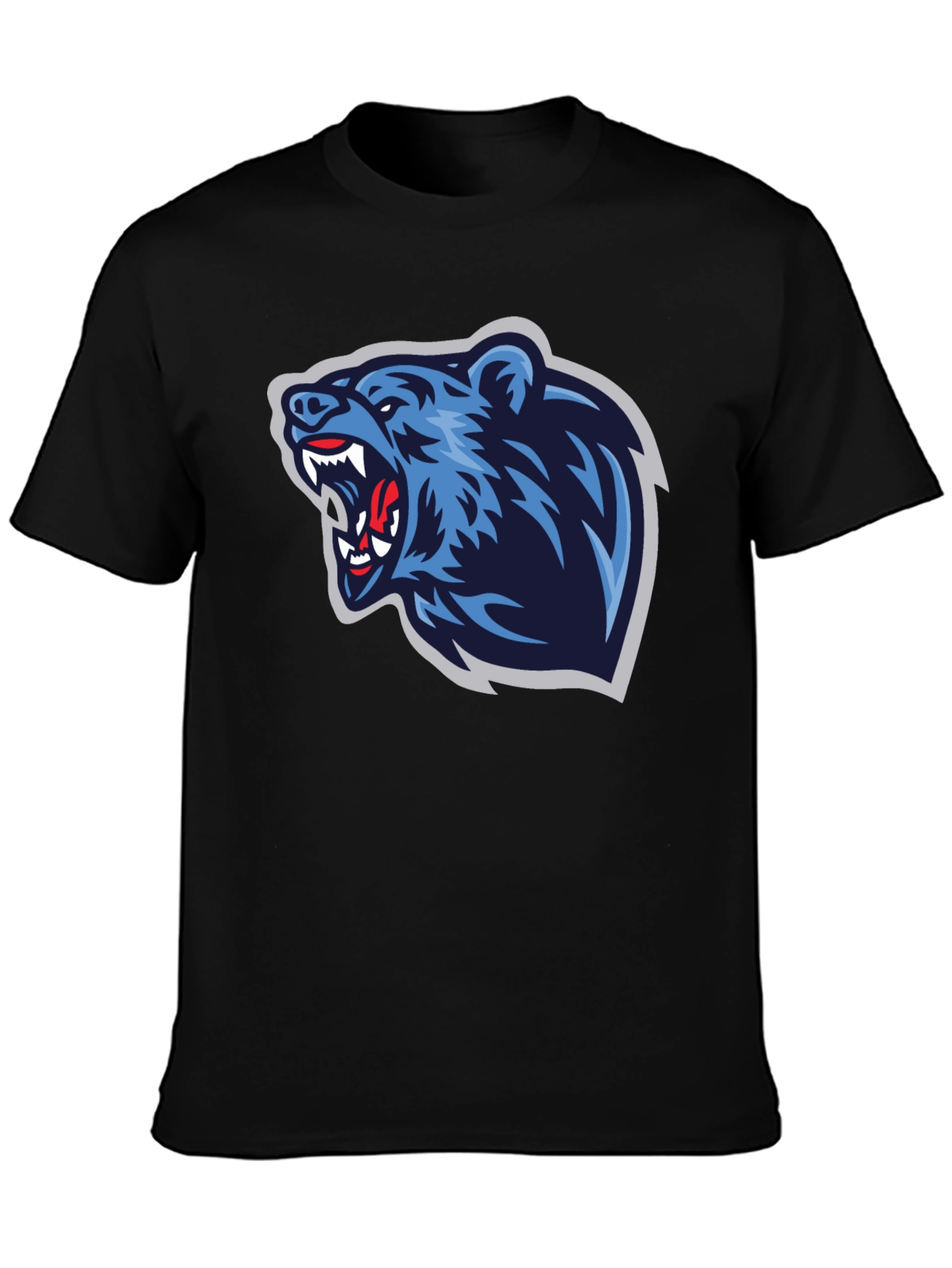 Fierce Bear Graphic Tee - Black Cotton T-Shirt