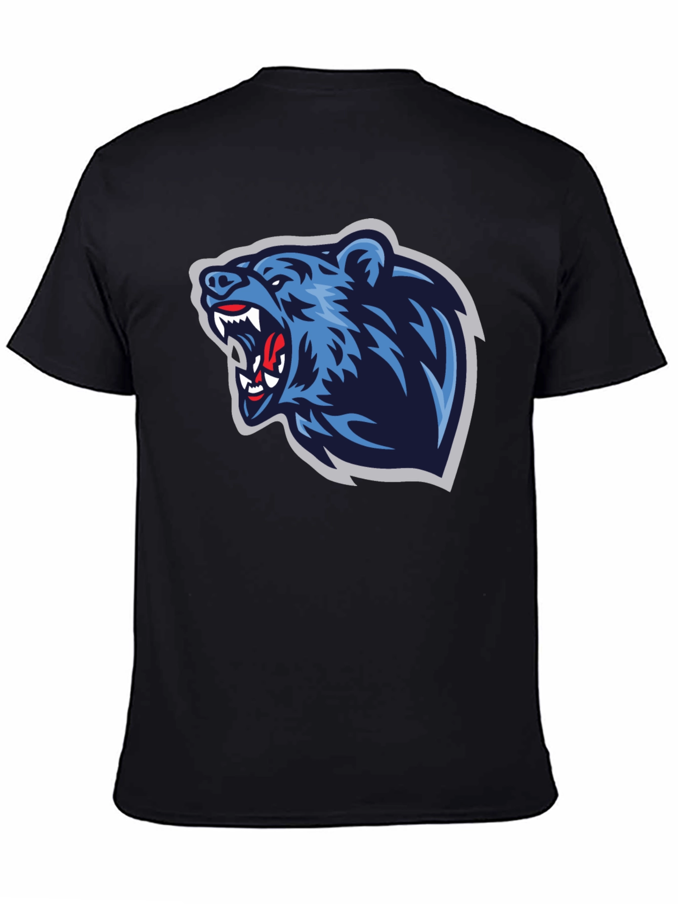 Fierce Bear Graphic Tee - Black Cotton T-Shirt
