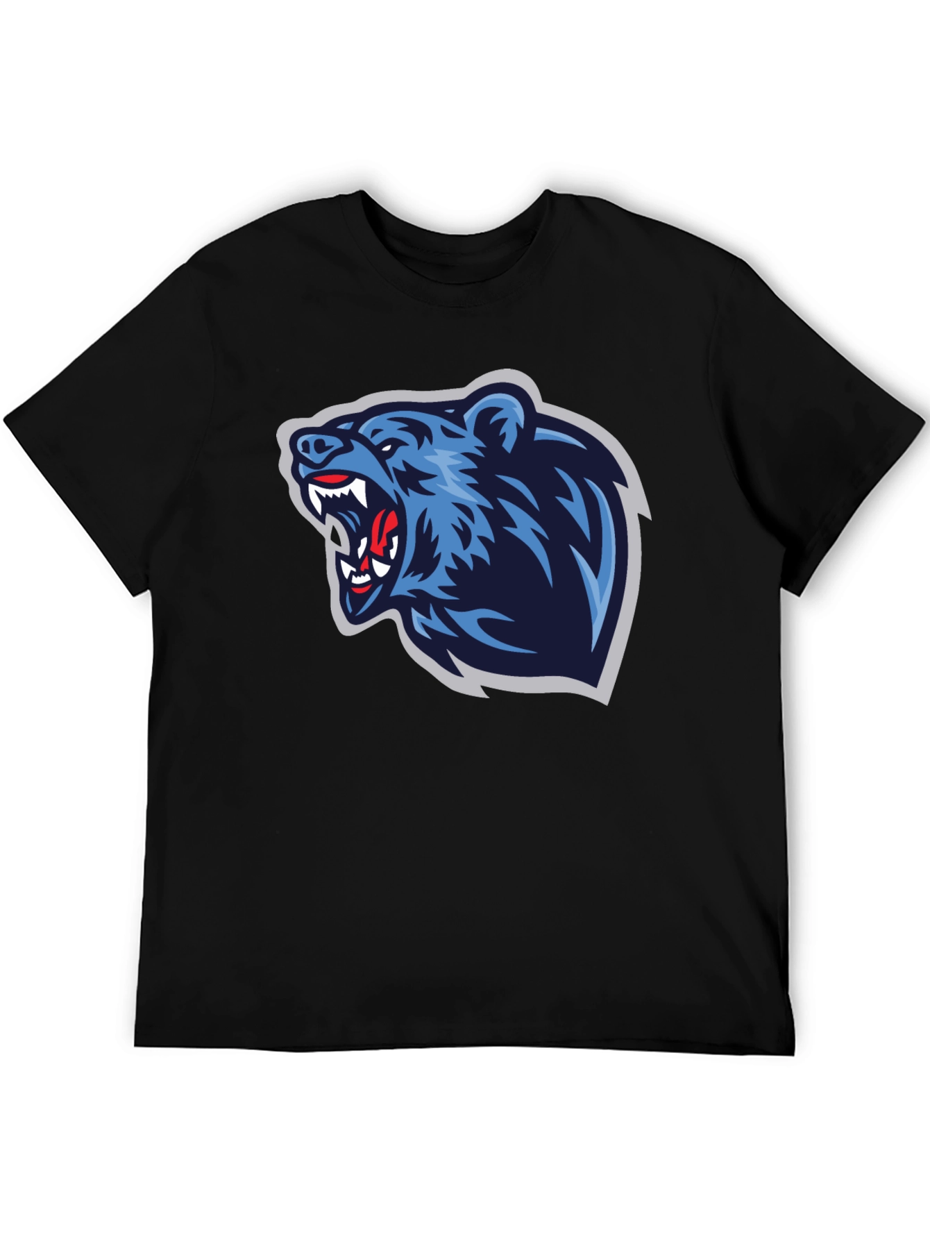 Fierce Bear Graphic Tee - Black Cotton T-Shirt