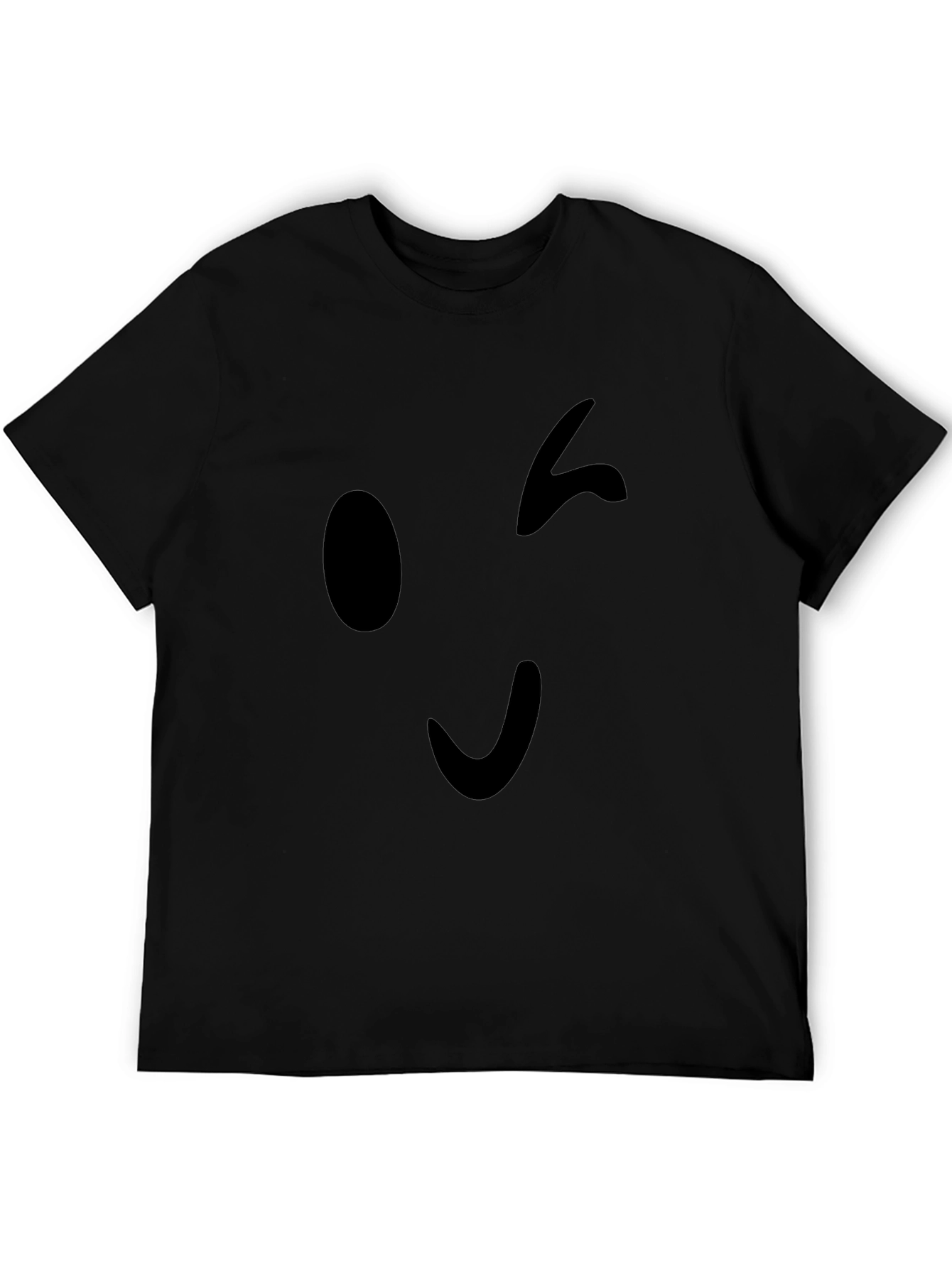 Winking Emoji Black T-Shirt - Casual Style