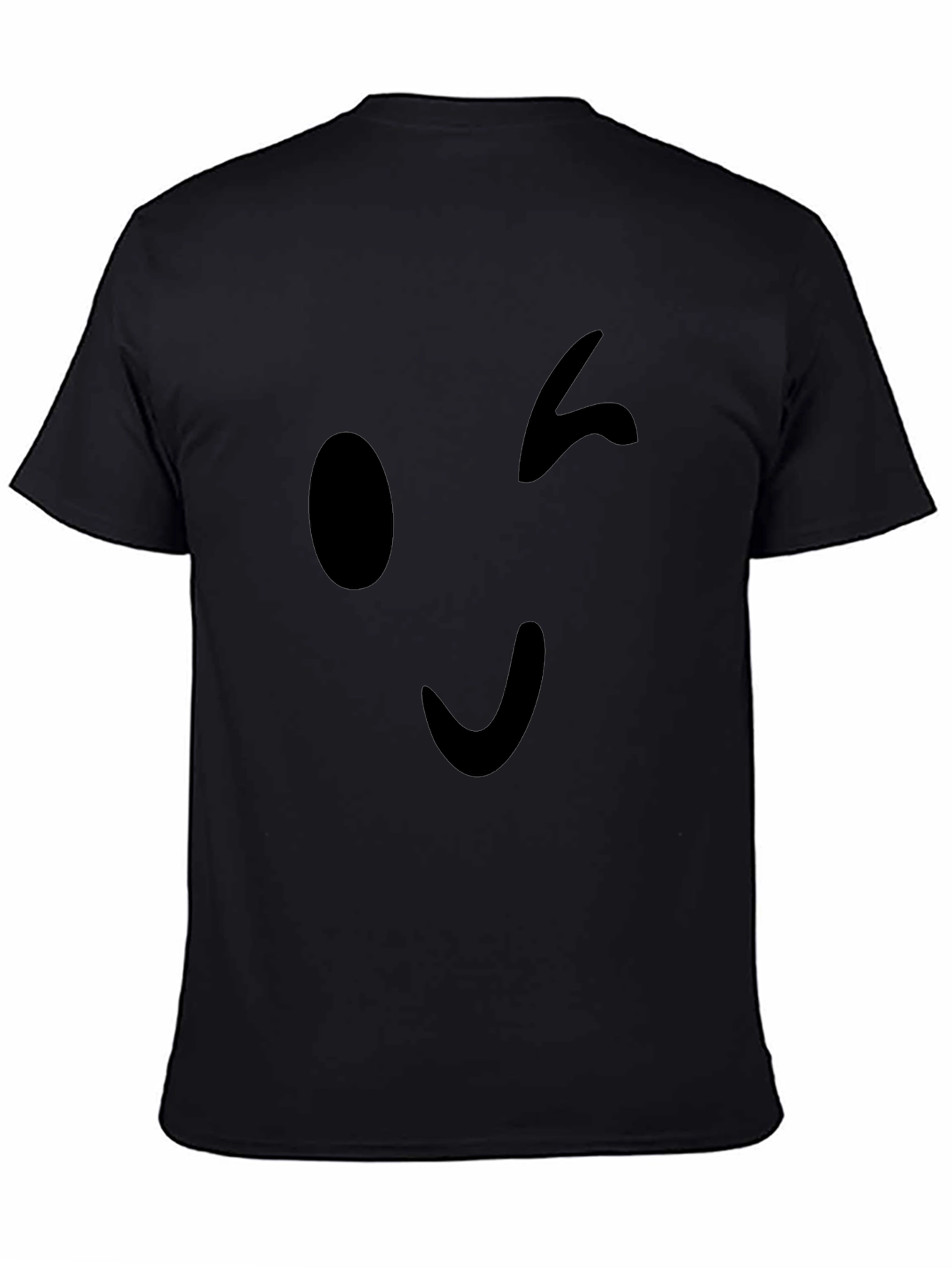 Winking Emoji Black T-Shirt - Casual Style