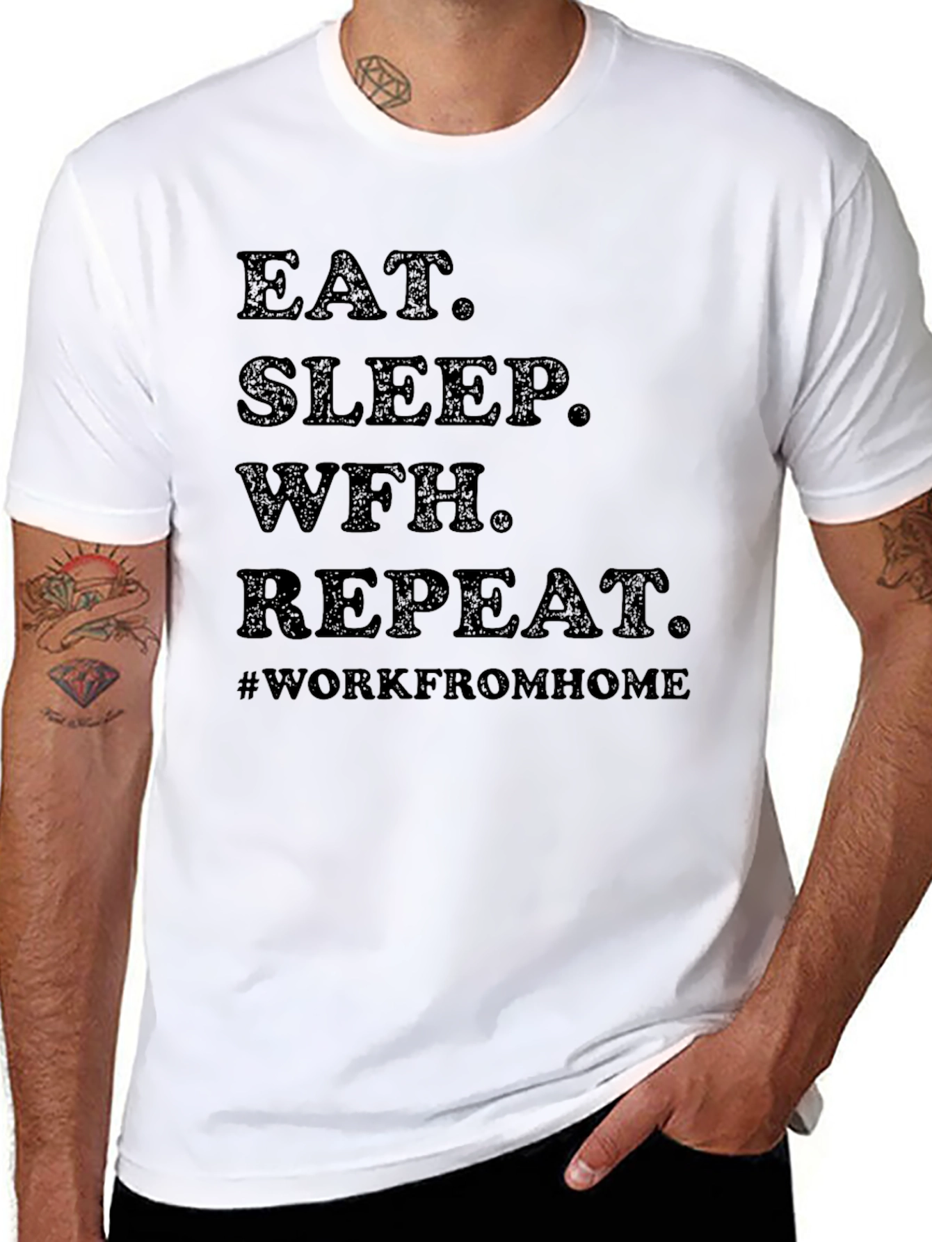 Eat Sleep WFH Repeat Graphic T-Shirt