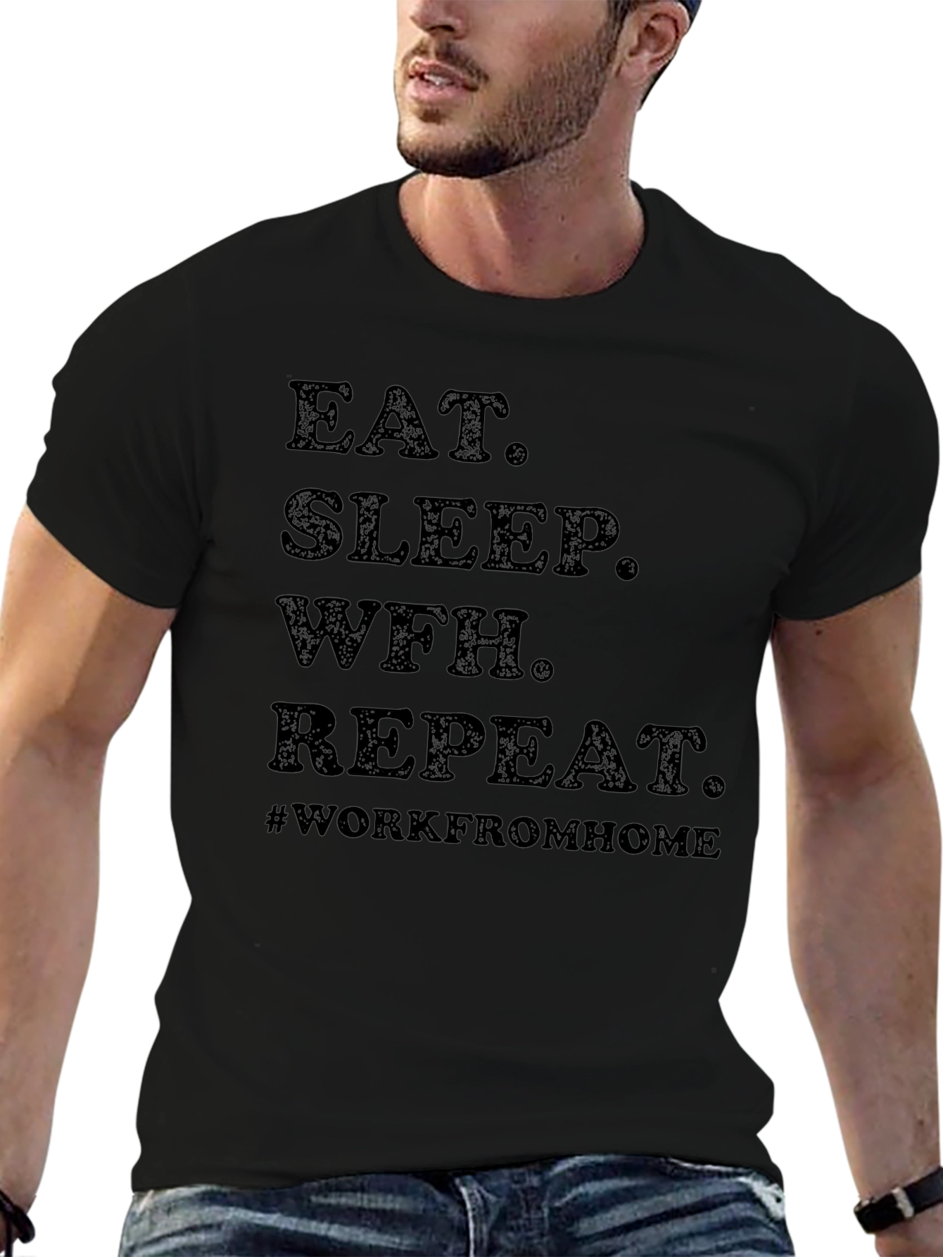 Eat Sleep WFH Repeat Graphic T-Shirt