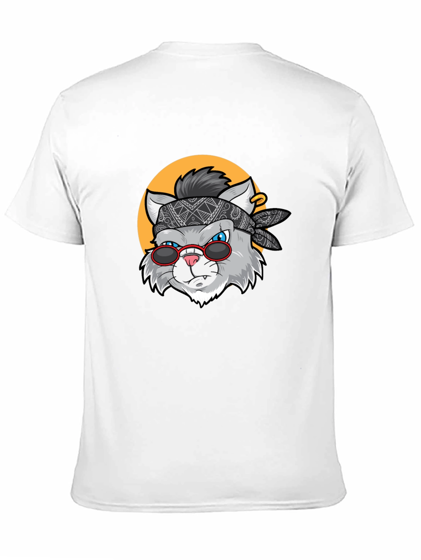 Cool Cat Graphic Tee - Black Crew Neck T-Shirt