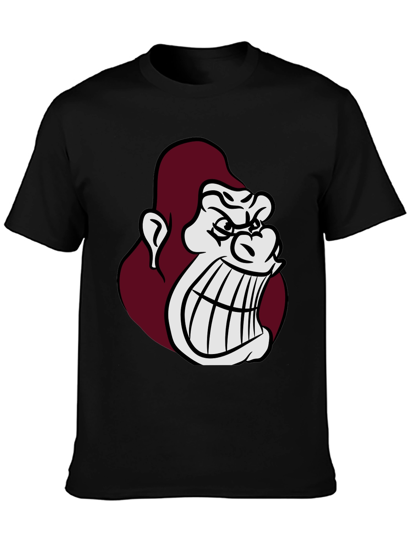 Angry Gorilla Graphic Tee - Black Casual T-Shirt