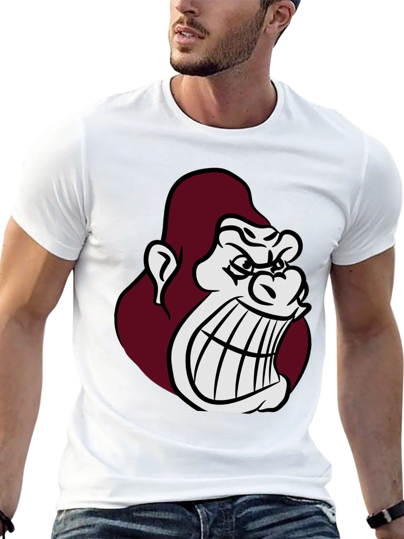 Angry Gorilla Graphic Tee - Black Casual T-Shirt
