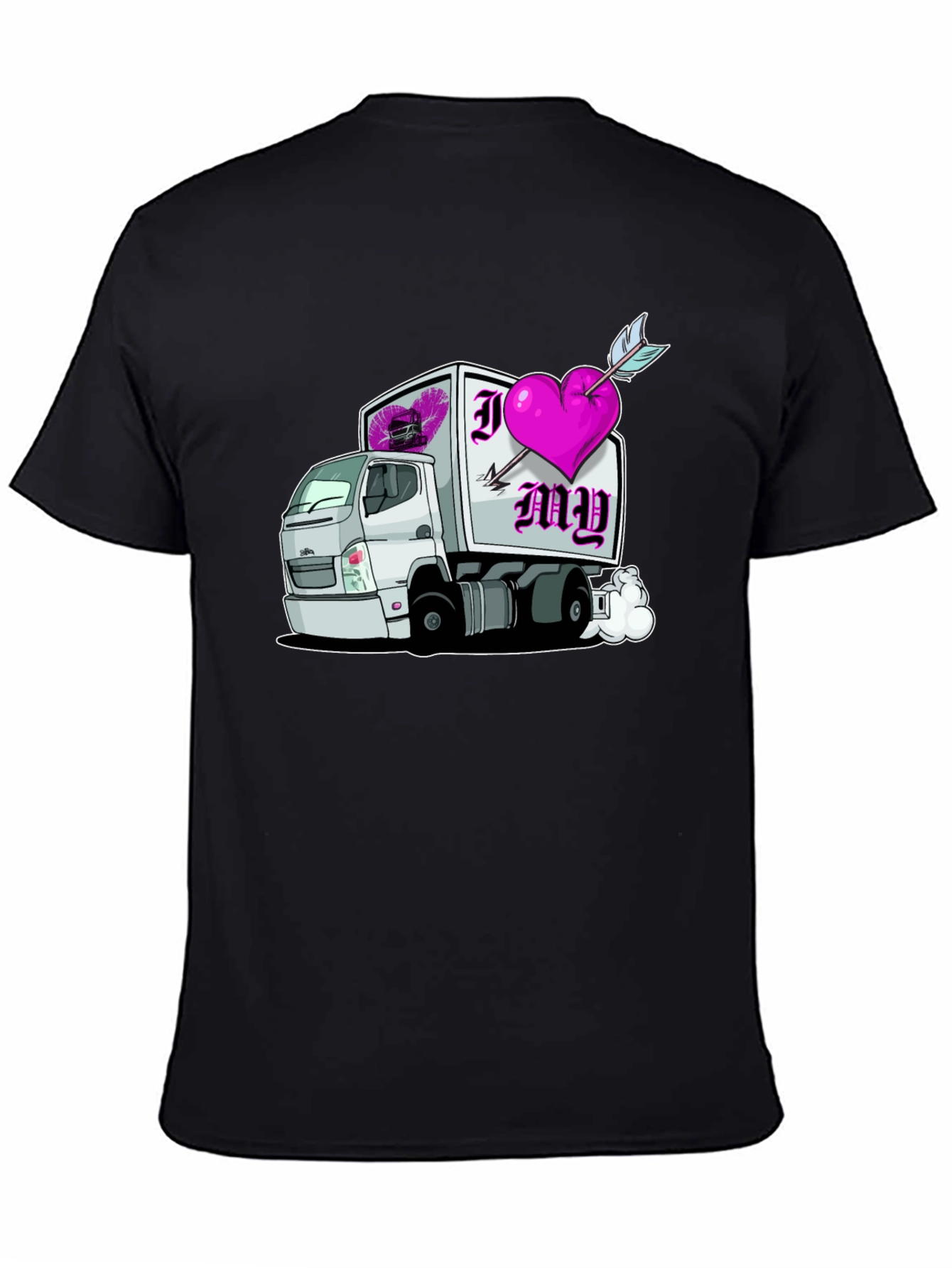 I Heart My Trucker T-Shirt - Black Valentines Day