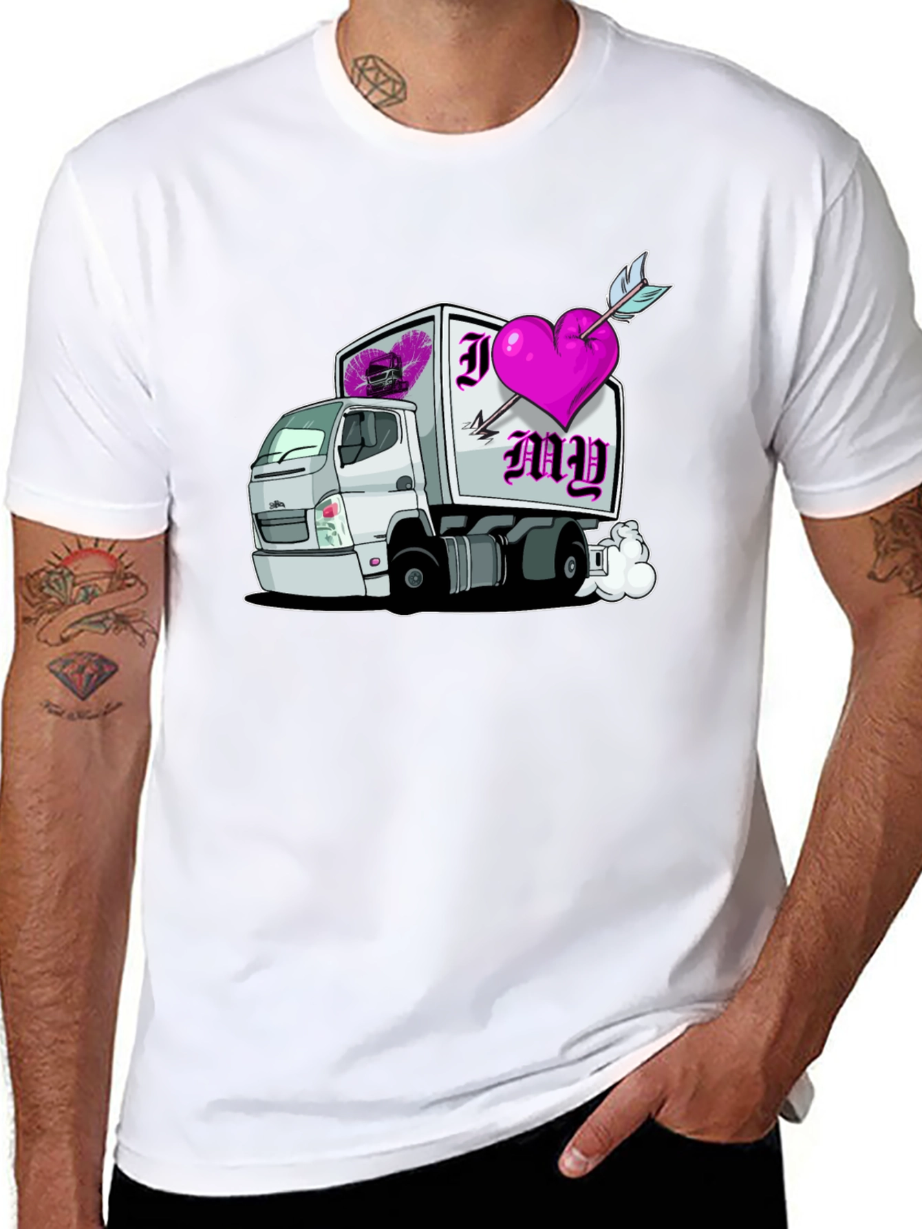 I Heart My Trucker T-Shirt - Black Valentines Day